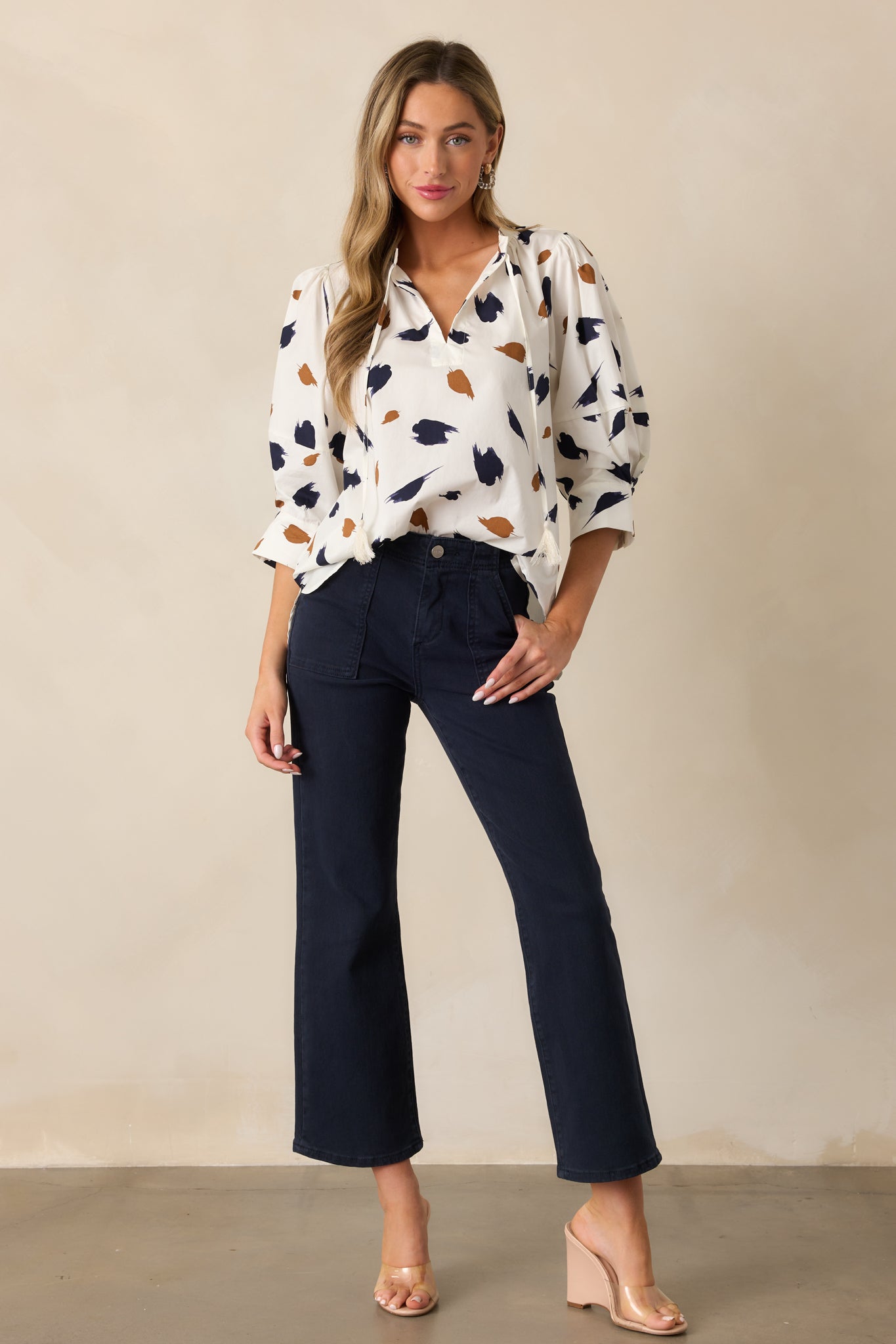 From The Top Cotton Ivory Blouse