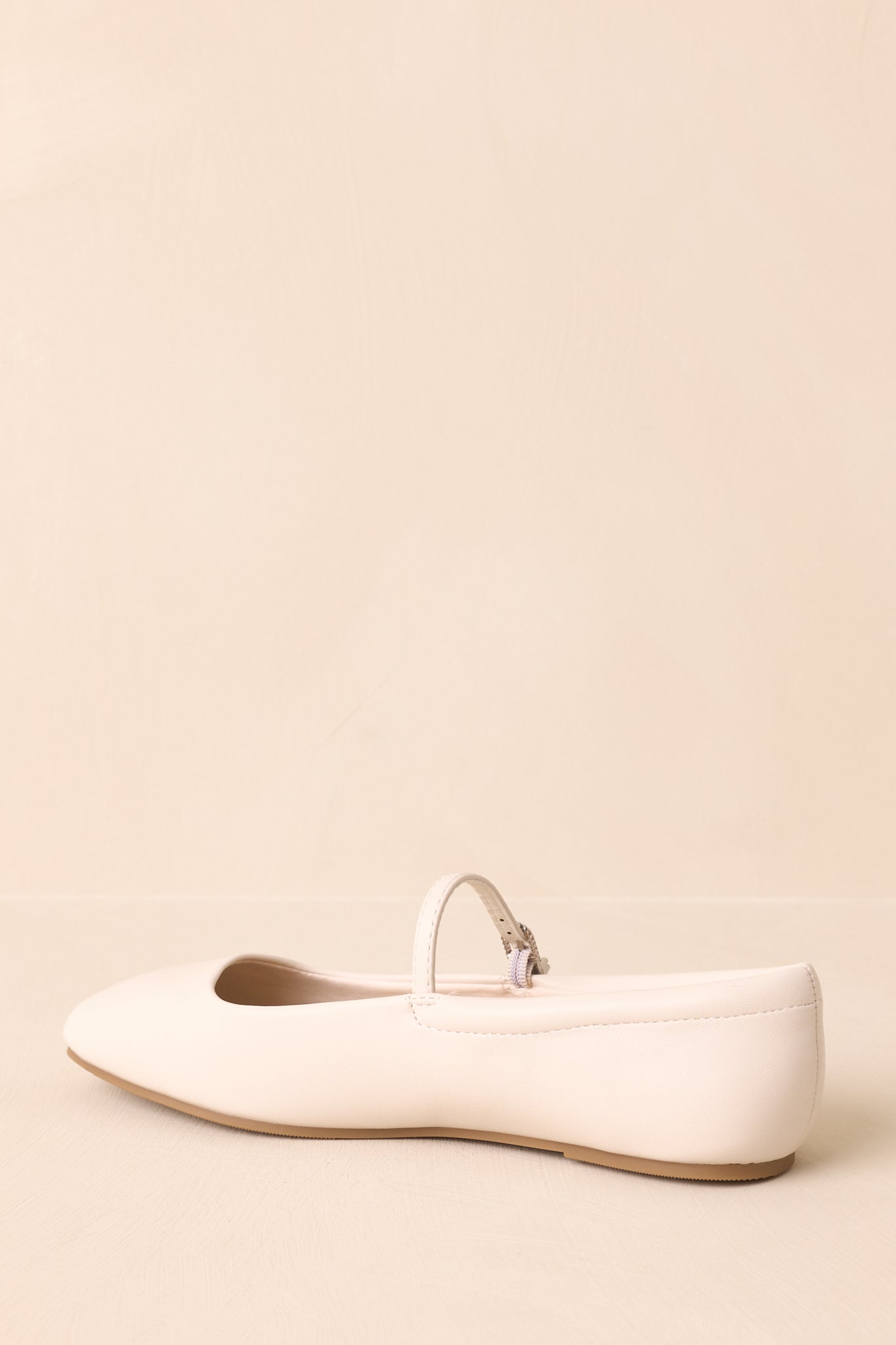 You Know The Way Ivory Faux Leather Mary Jane Flats