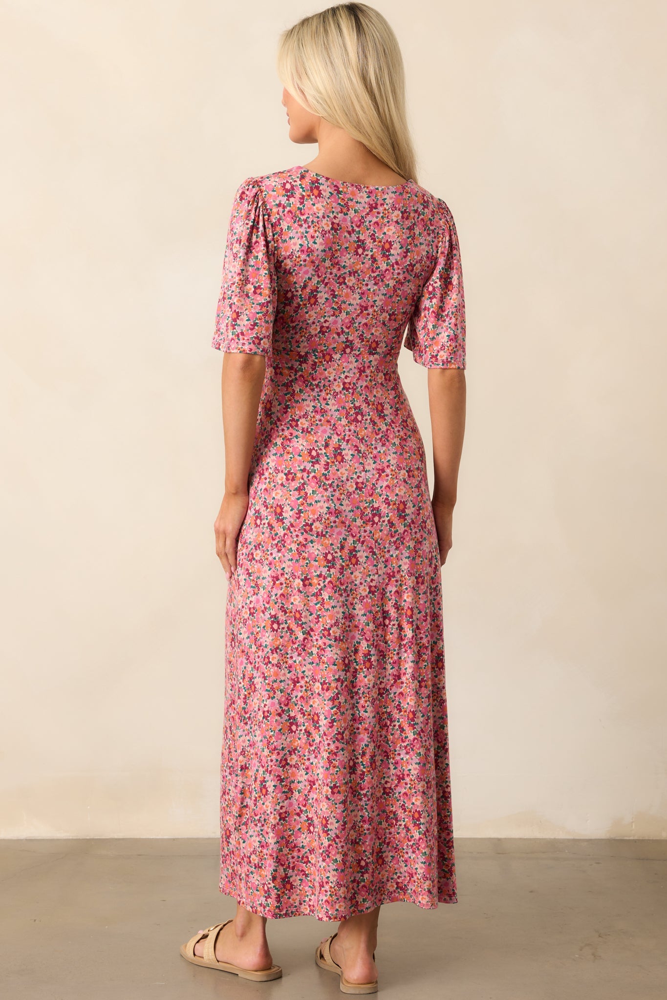 Z Supply Mavis Dulce Rose Mauve Floral Midi Dress
