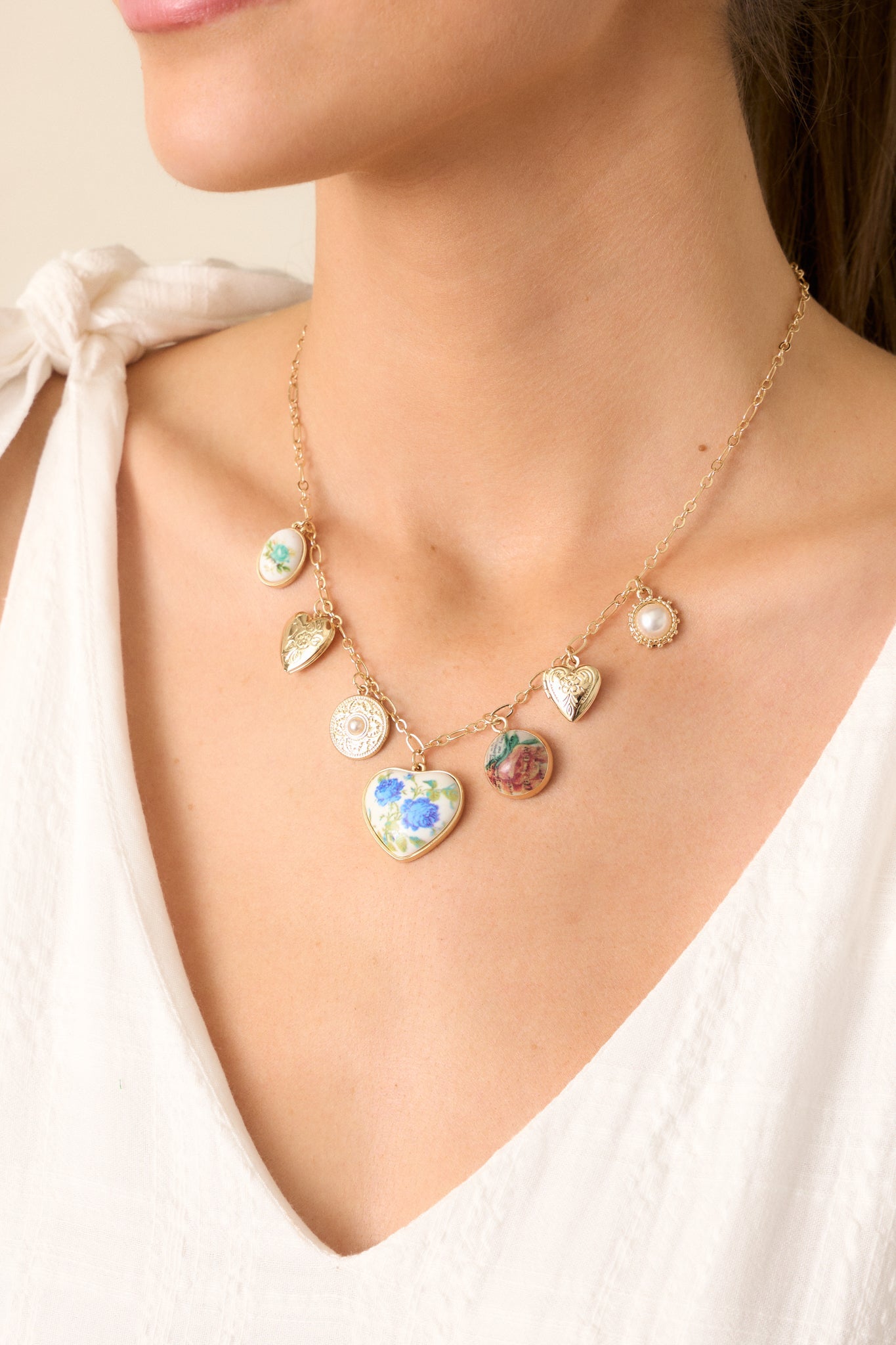 Debutante Of The Season Gold Multi Charm Necklace
