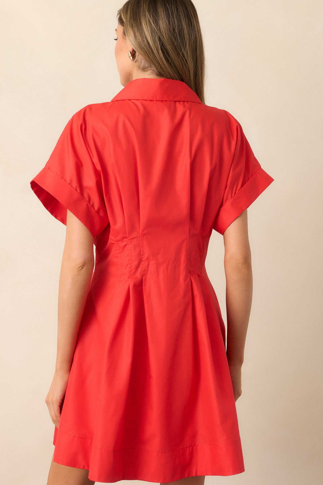 Drive-In Movie Red Mini Shirt Dress