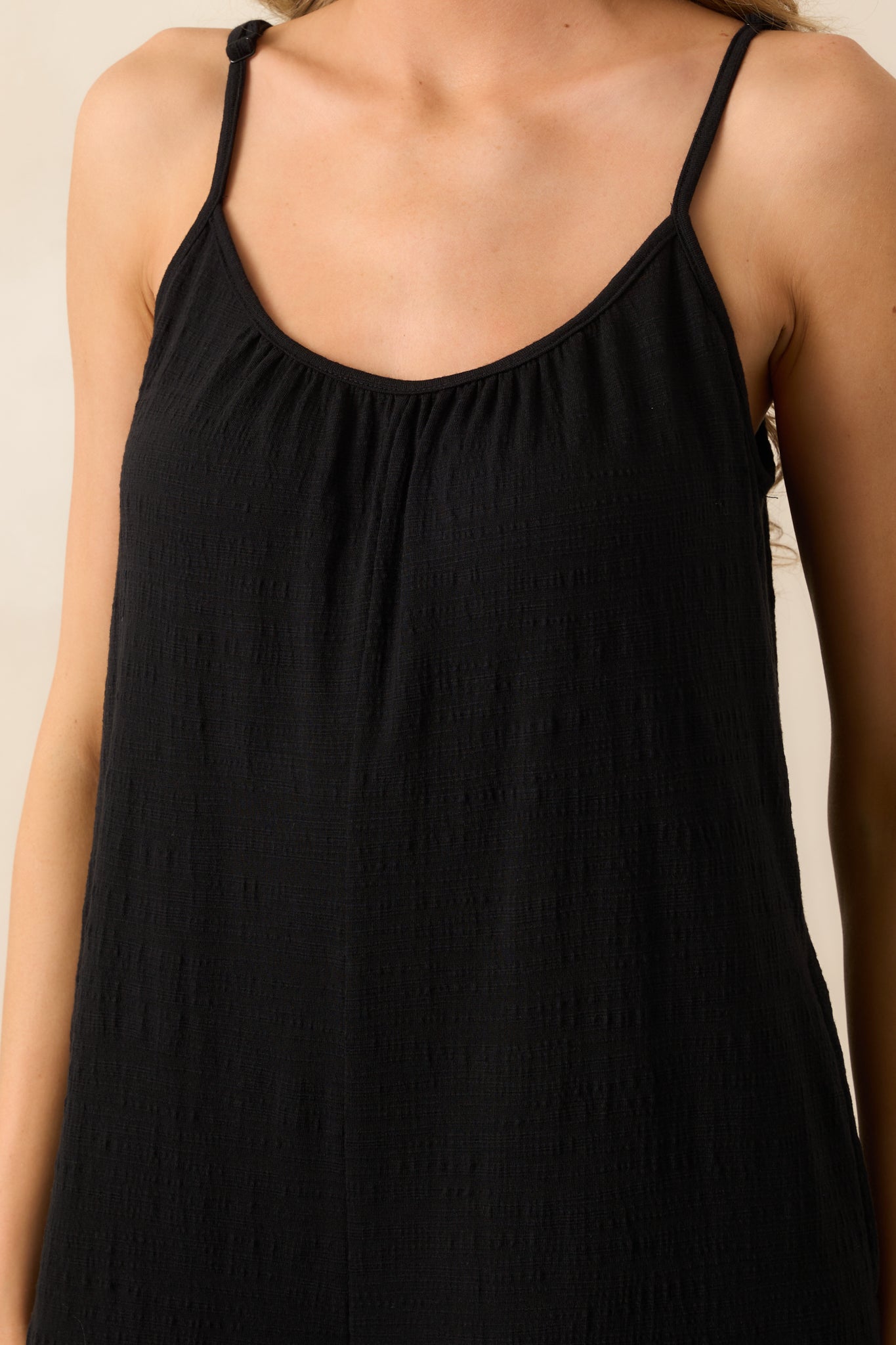 Z Supply Black Textured Flared Jumpsuit