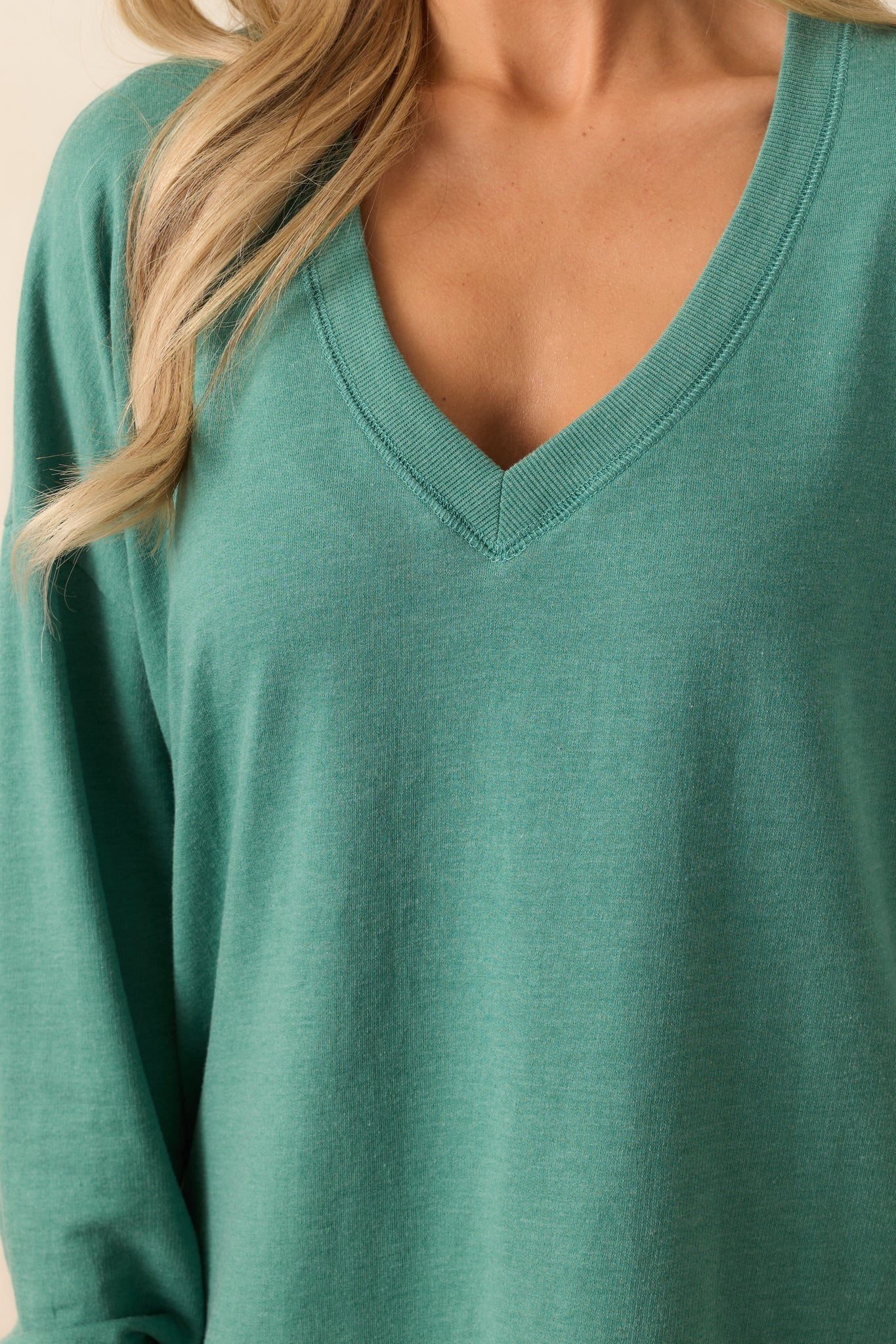 Z Supply Botanical Green Modern V-Neck Weekender