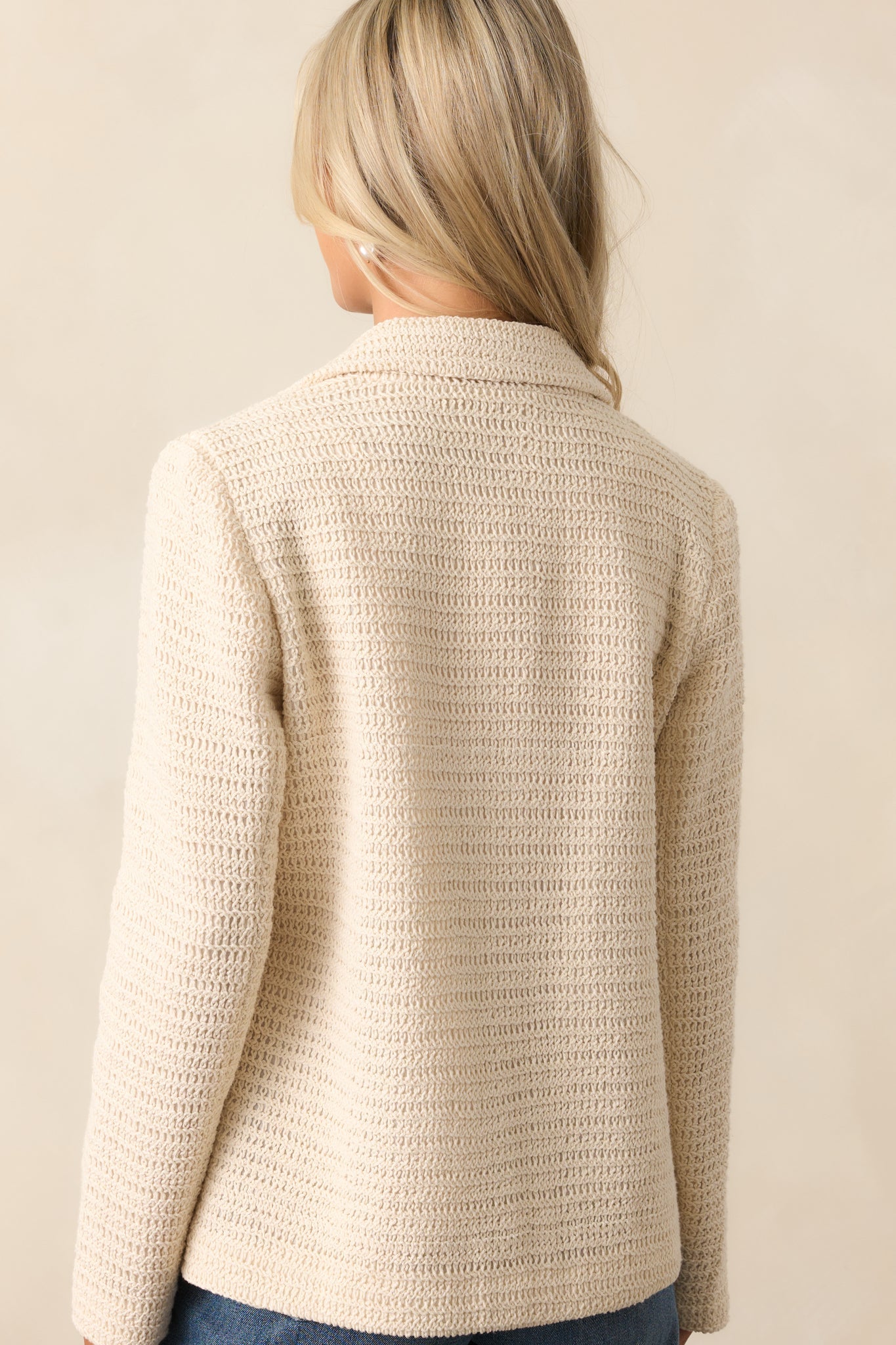 Easy Does It Natural Crochet Cotton Blazer