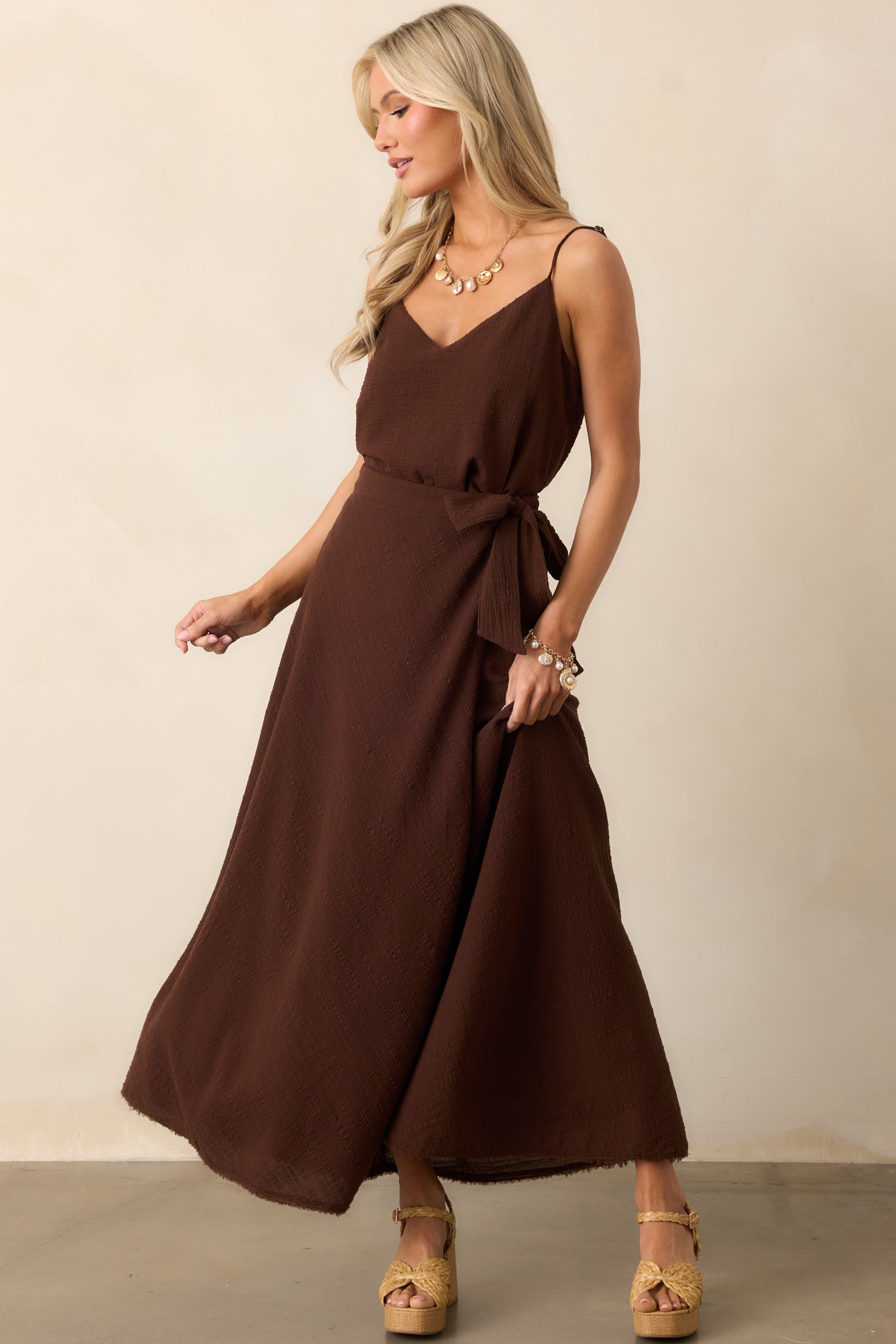 Z Supply Brown Salerno Wrap Midi Skirt