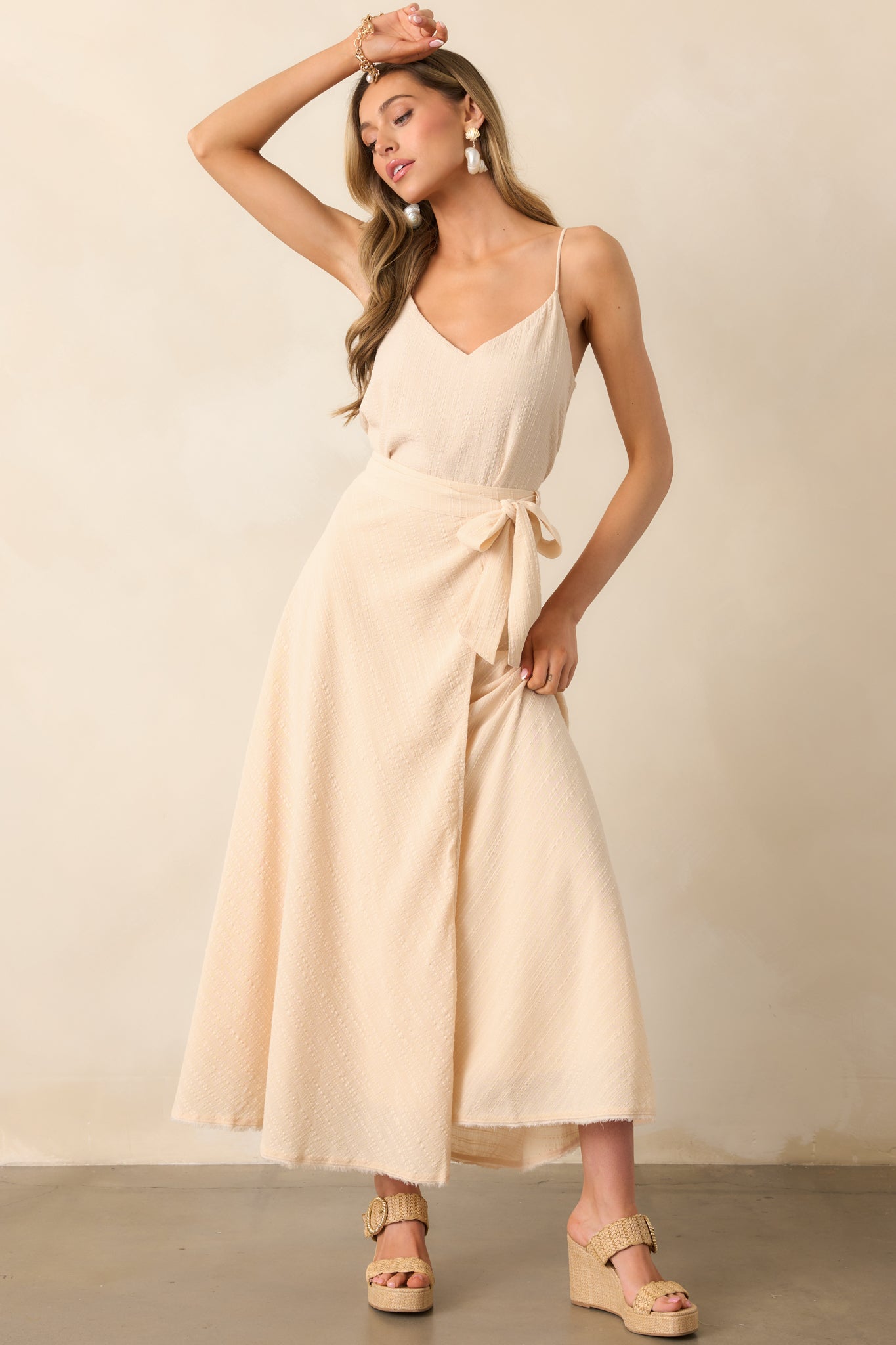 Z Supply Beige Salerno Wrap Midi Skirt