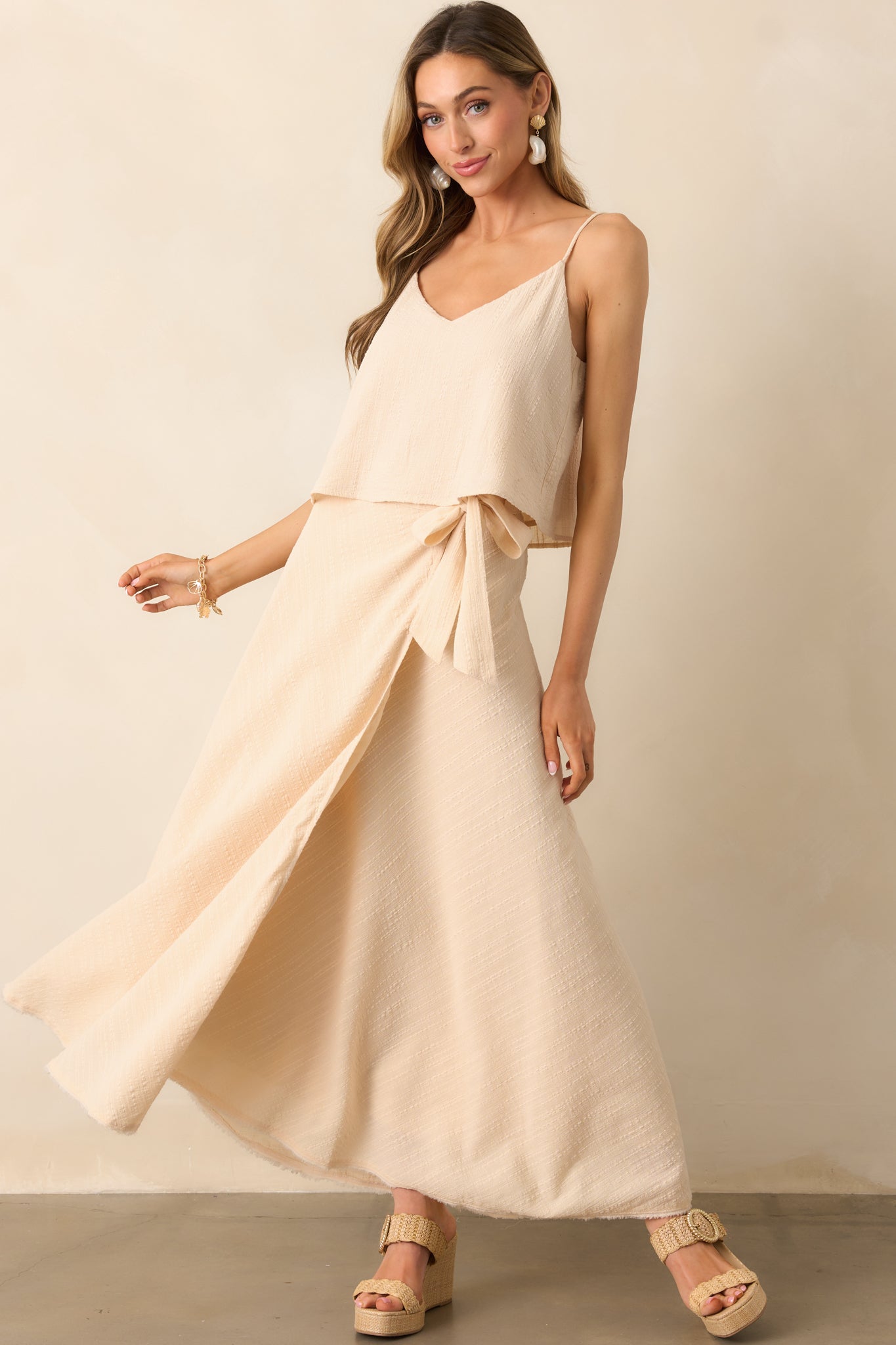 Z Supply Beige Salerno Wrap Midi Skirt