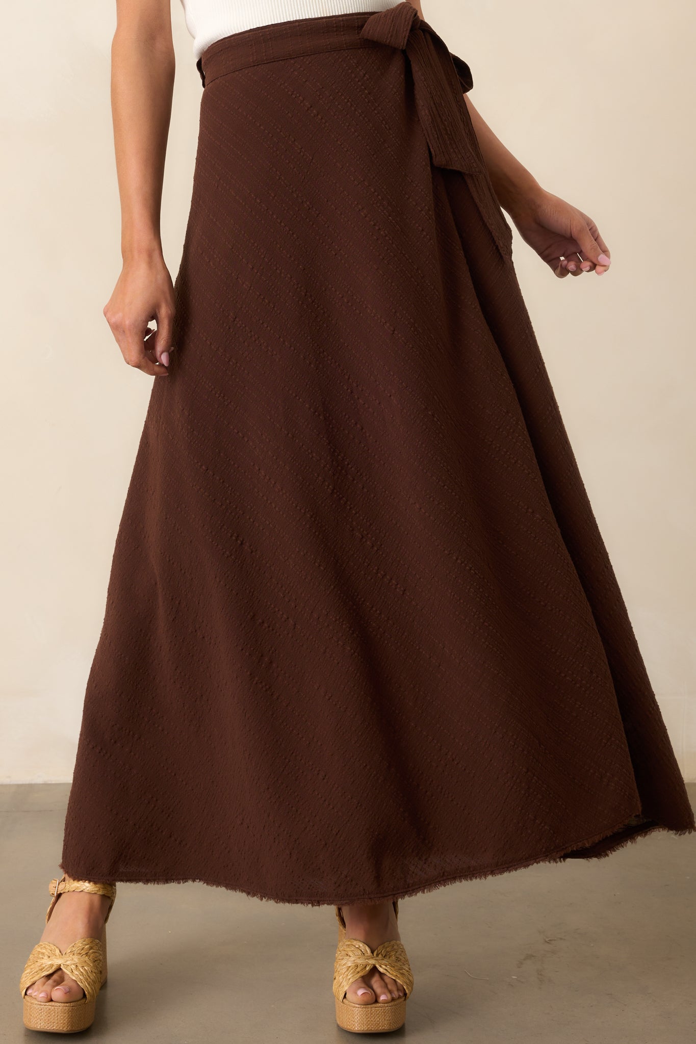Z Supply Brown Salerno Wrap Midi Skirt