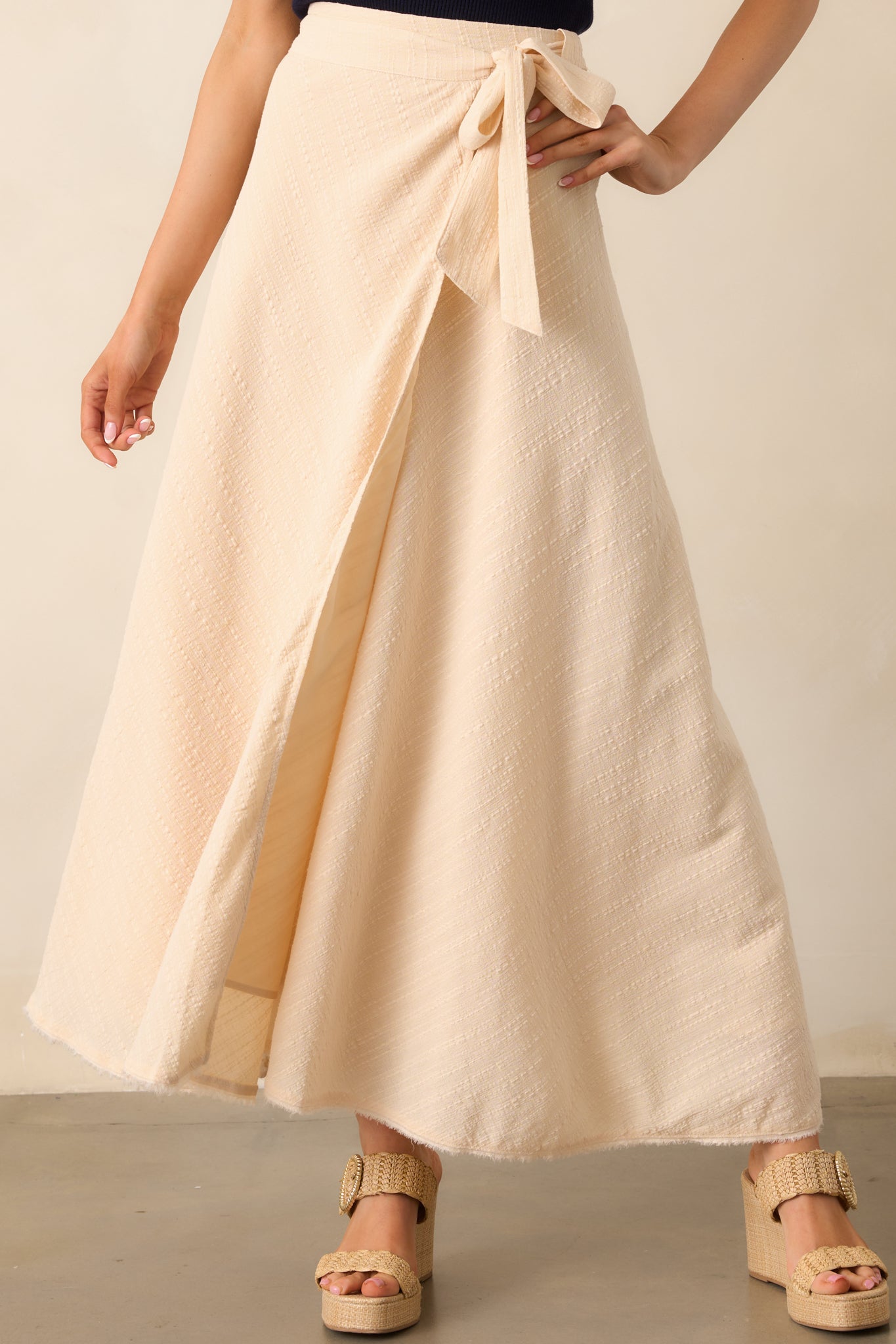 Z Supply Beige Salerno Wrap Midi Skirt