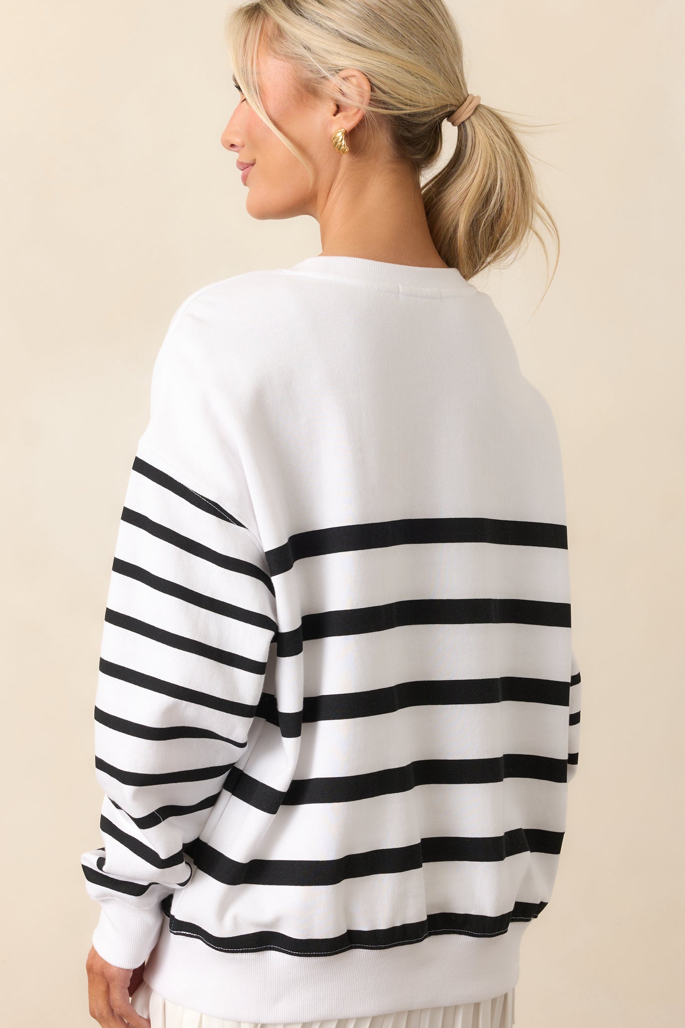 Z Supply White Stripe Palisades Sweatshirt