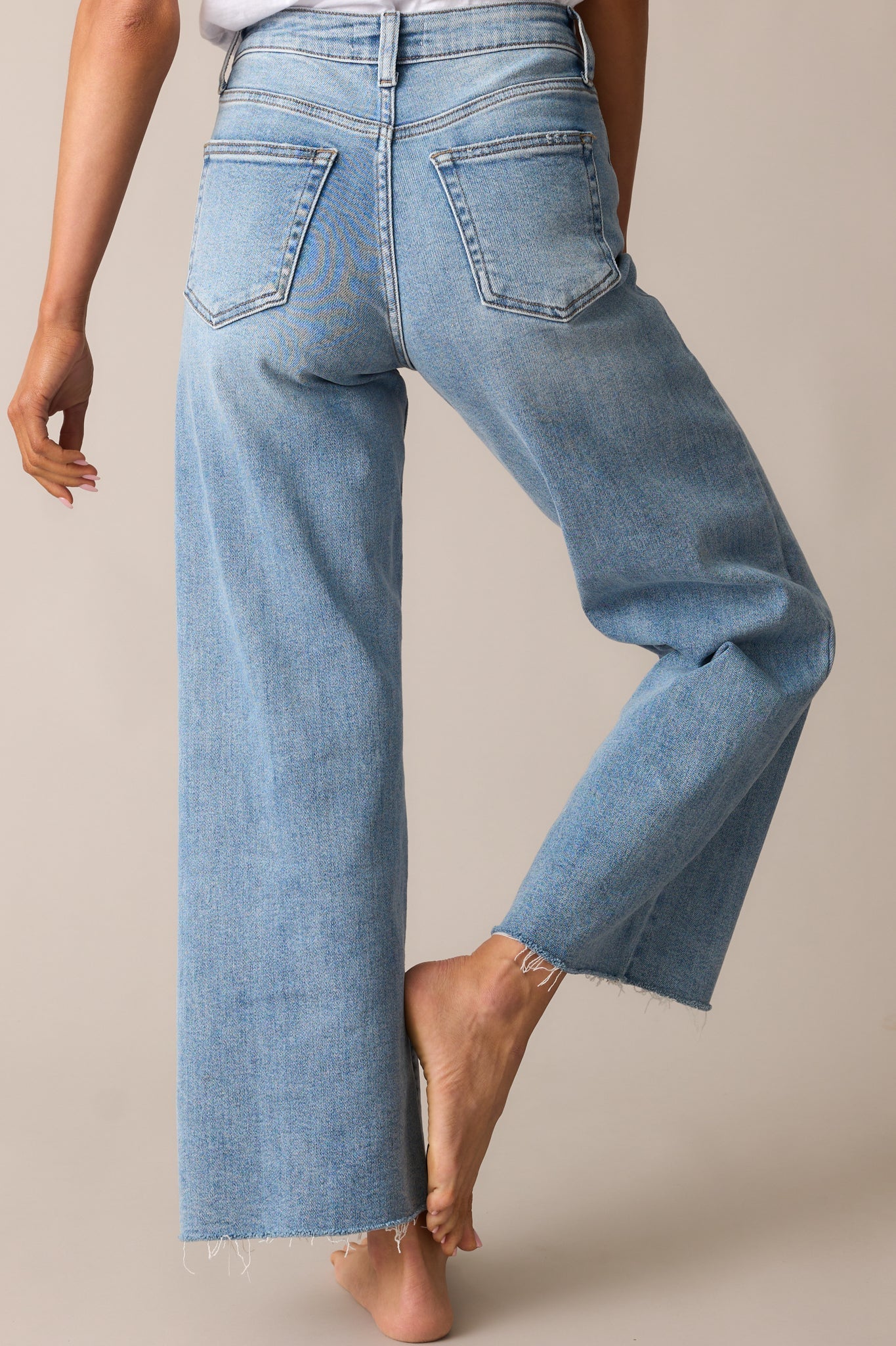 Already On It Light Wash Wide Leg Jeans
