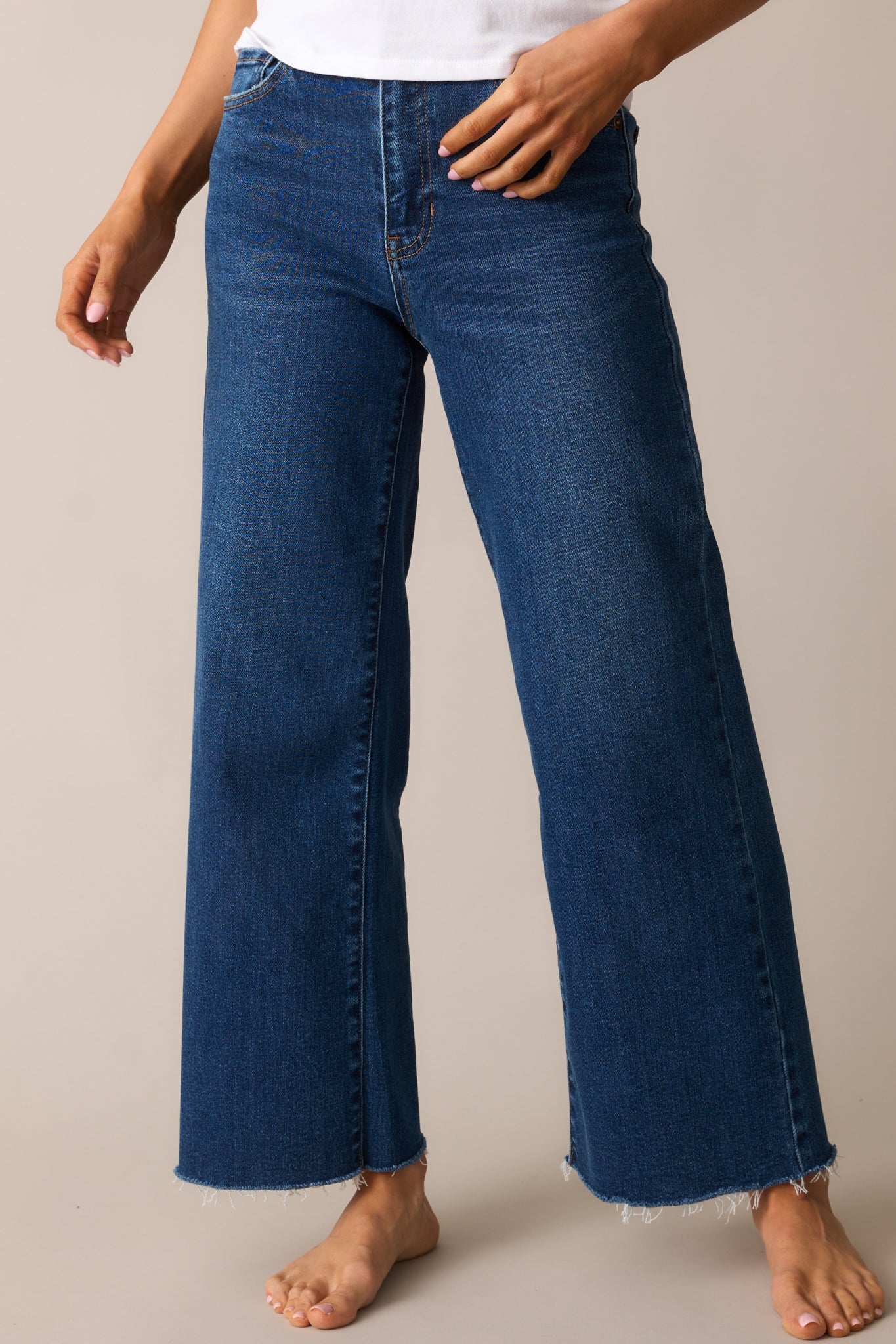 Already On It Dark Wash Wide Leg Jeans