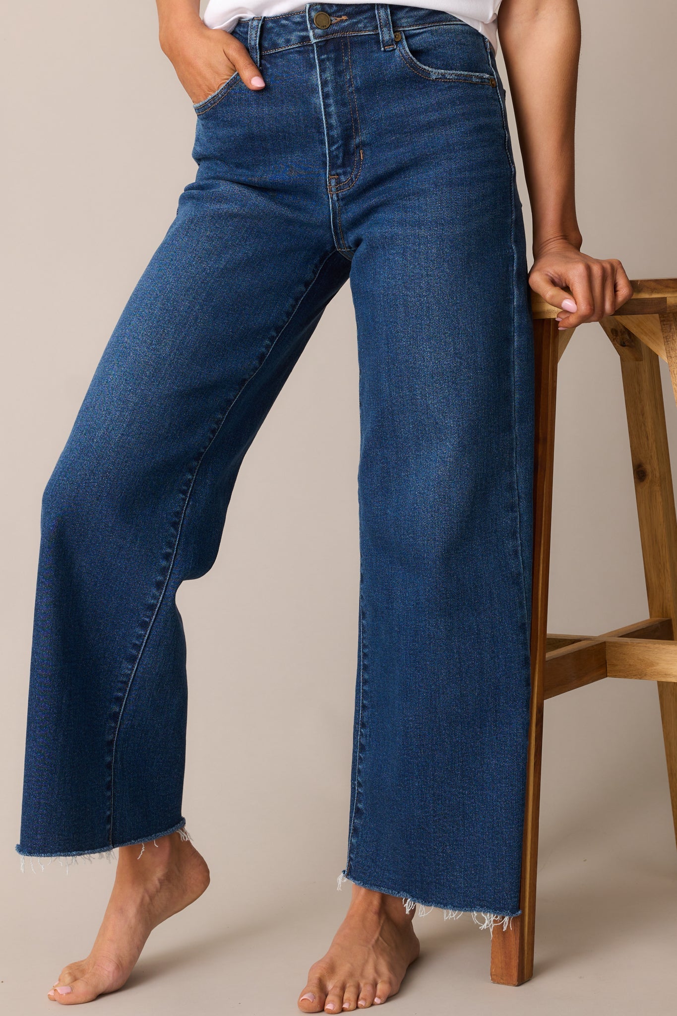 Already On It Dark Wash Wide Leg Jeans