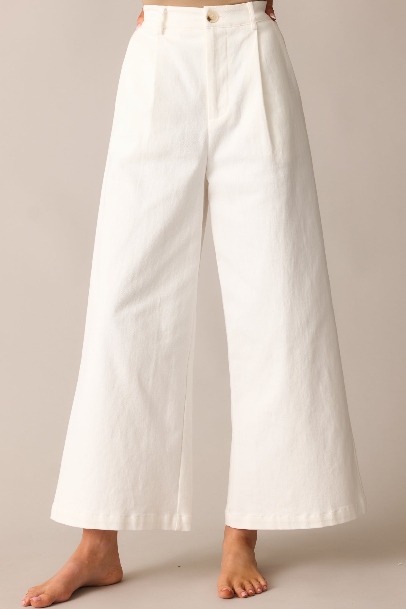 Call It Fate Ivory Wide Leg Cropped Jeans