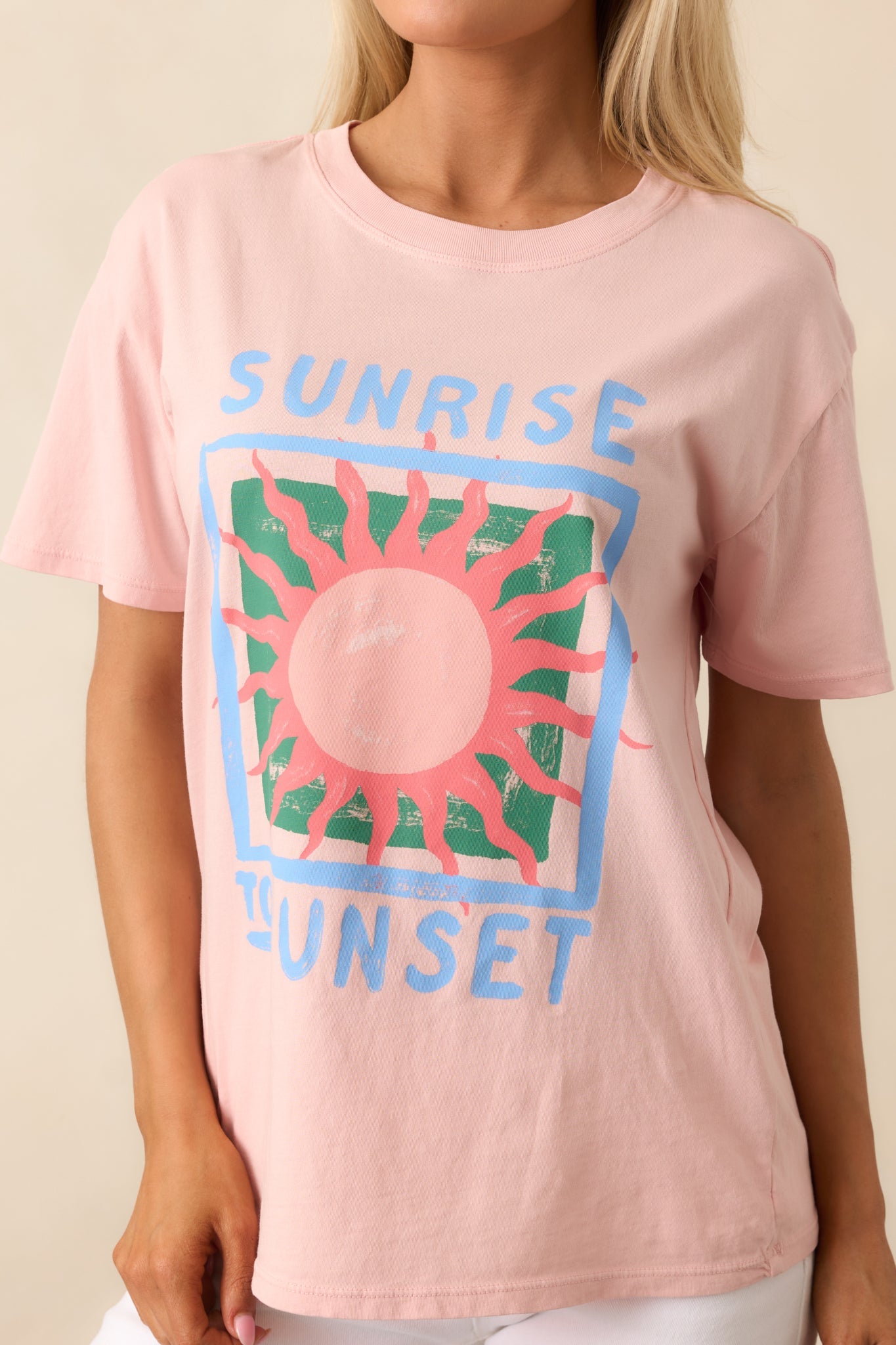 Z Supply Sunset Pink Boyfriend Tee