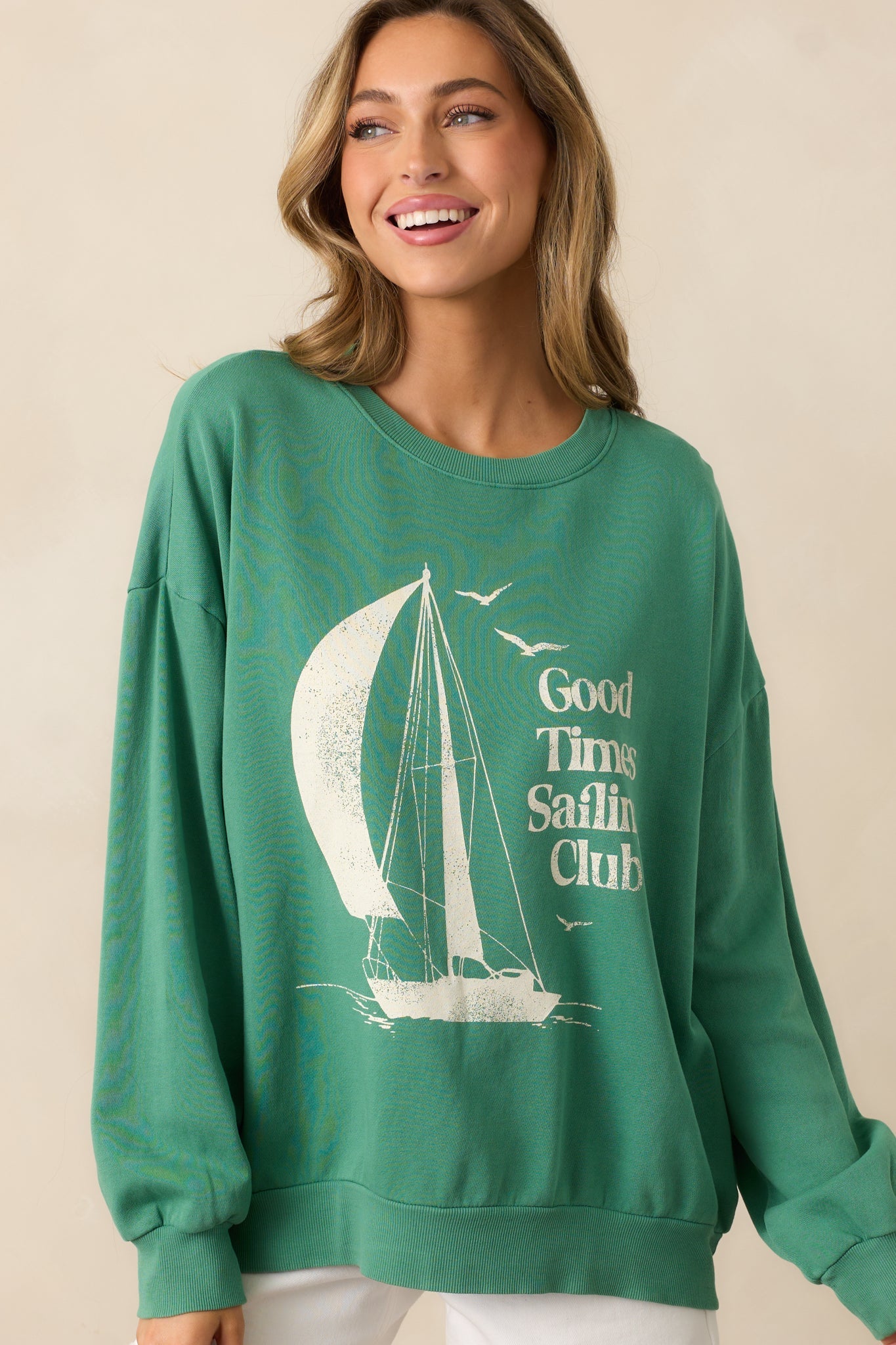 Z Supply Sail Away Sunday Green Sweatshirt