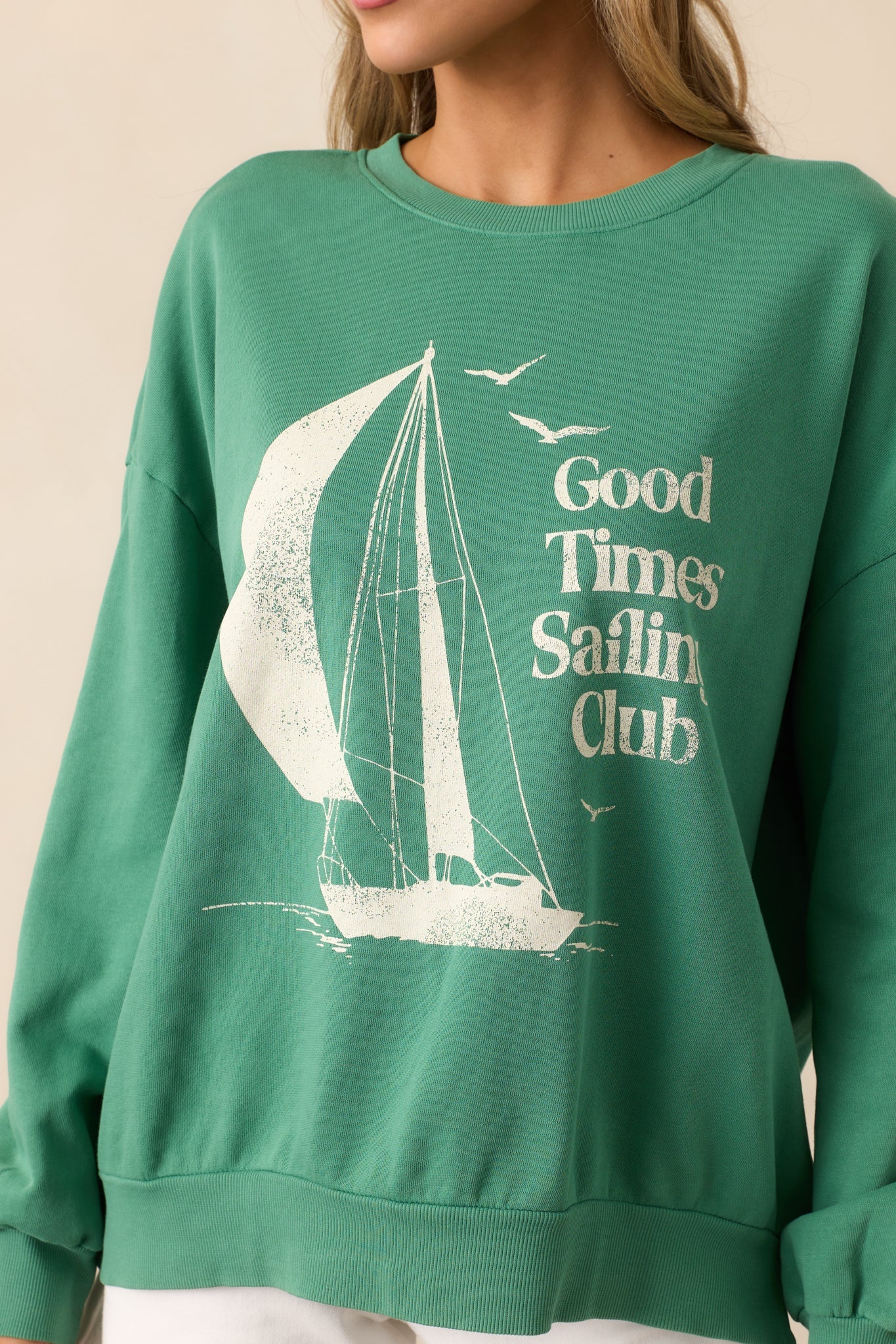 Z Supply Sail Away Sunday Green Sweatshirt