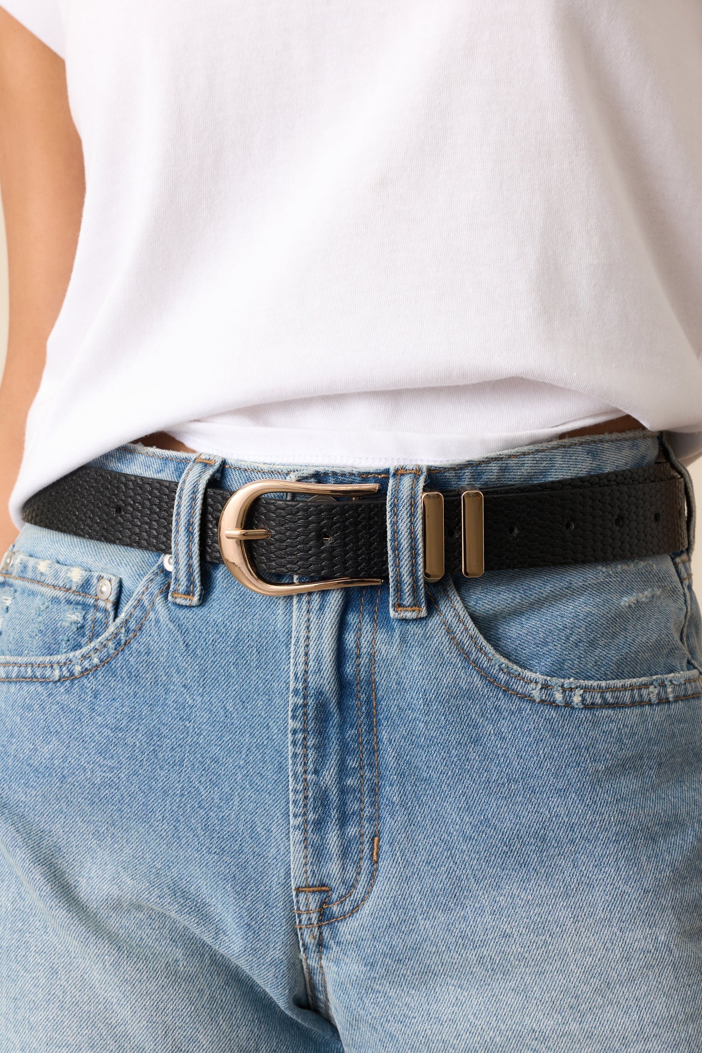 Desert Radiance Black Woven Textured Belt