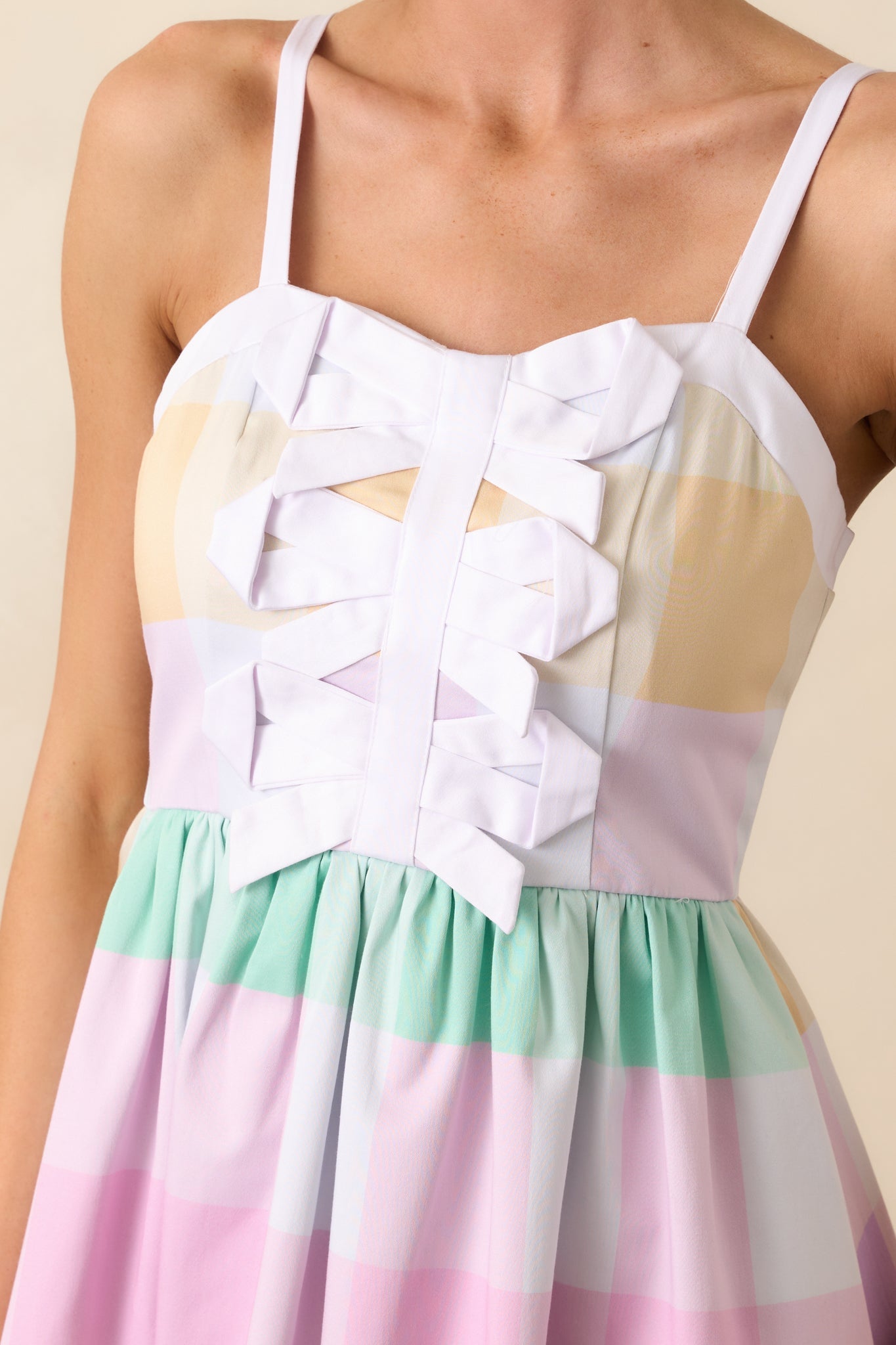 Kensington Easter Soiree Plaid Cotton Midi Dress