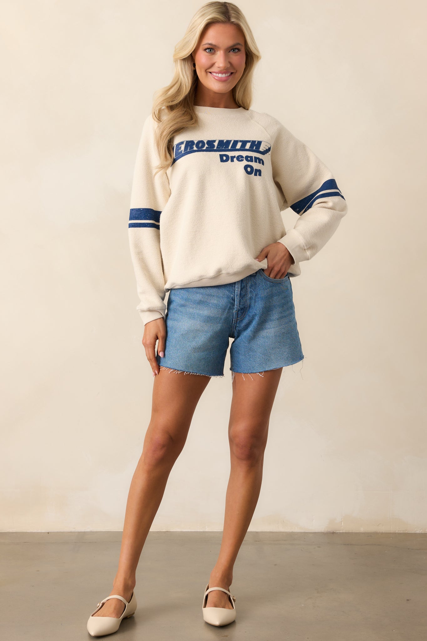 Aerosmith Ivory Dream On Reverse Raglan Sweatshirt