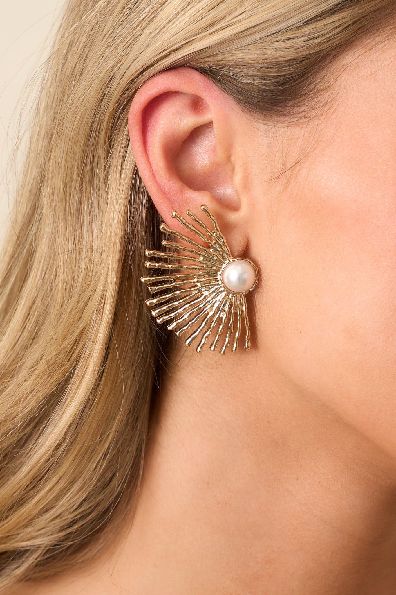 World Of A Difference Gold Textured Statement Earrings