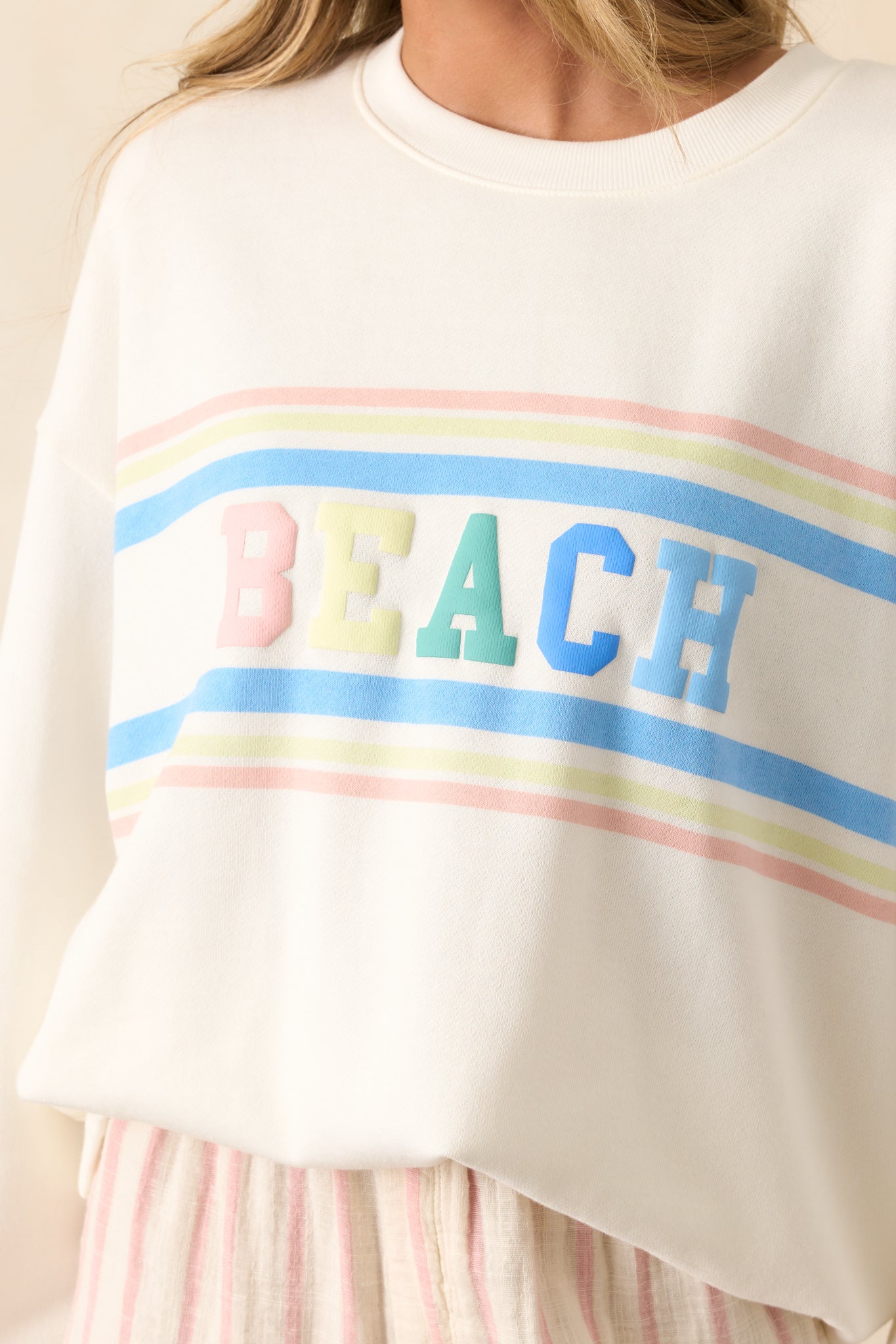 Z Supply Ivory Vanilla Ice Oversized Beach Sweatshirt