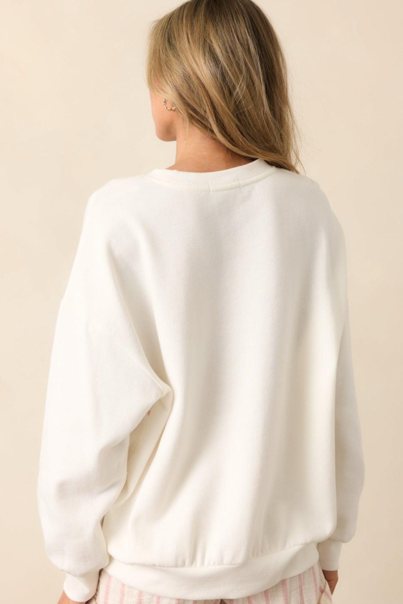 Z Supply Ivory Vanilla Ice Oversized Beach Sweatshirt