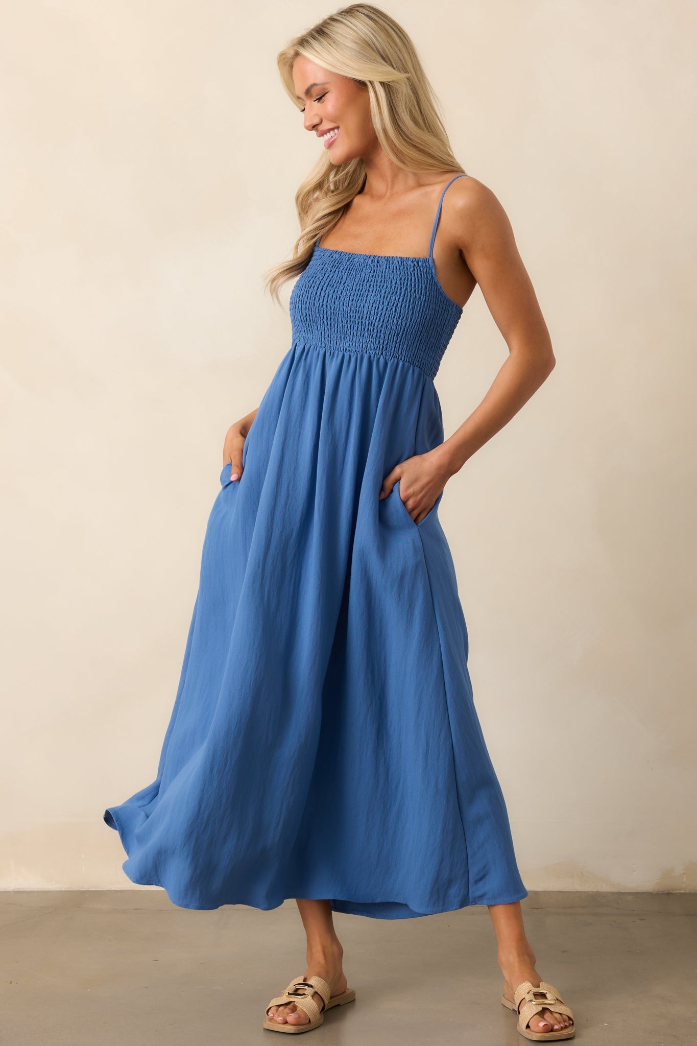Z Supply Riviera Blue Beachside Midi Dress