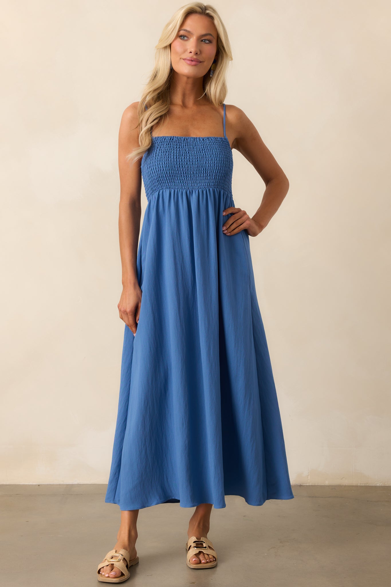 Z Supply Riviera Blue Beachside Midi Dress