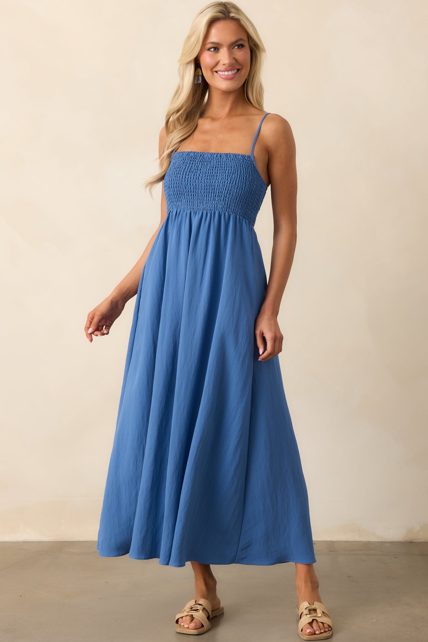 Z Supply Riviera Blue Beachside Midi Dress
