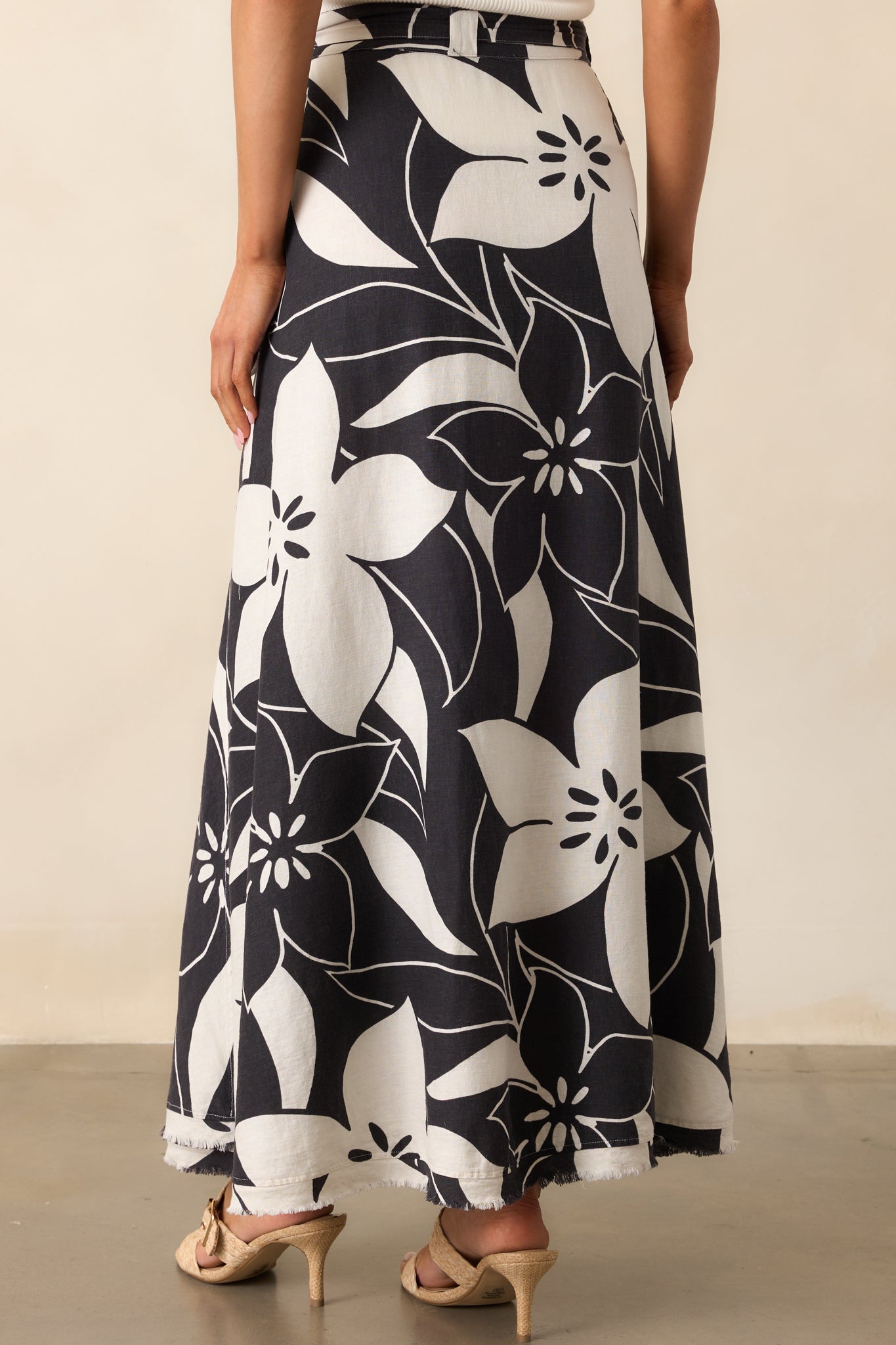 Z Supply Black Floral Salerno Madero Wrap Skirt