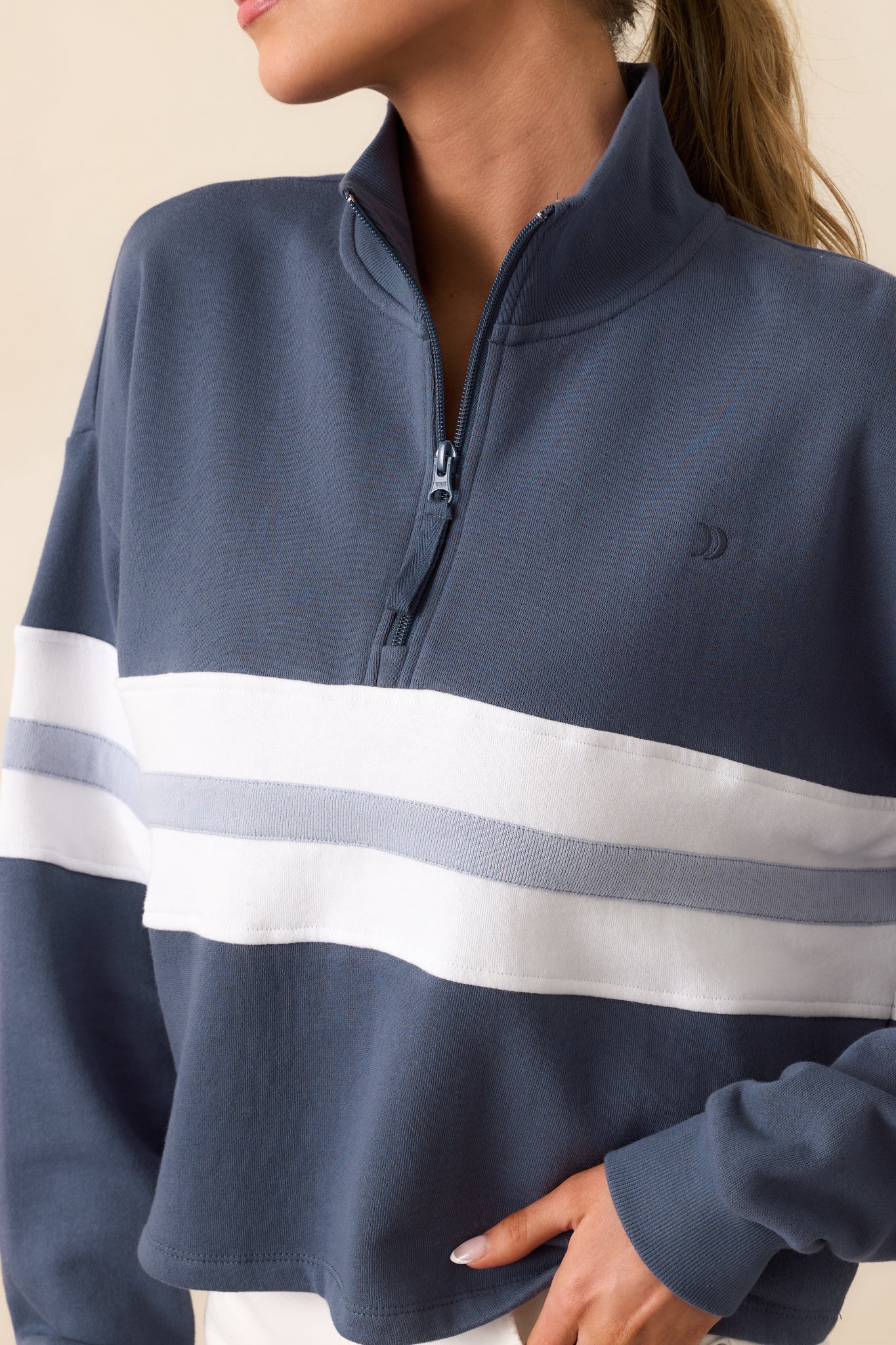 Z Supply Worn Blue All Day Rugby Sweatshirt