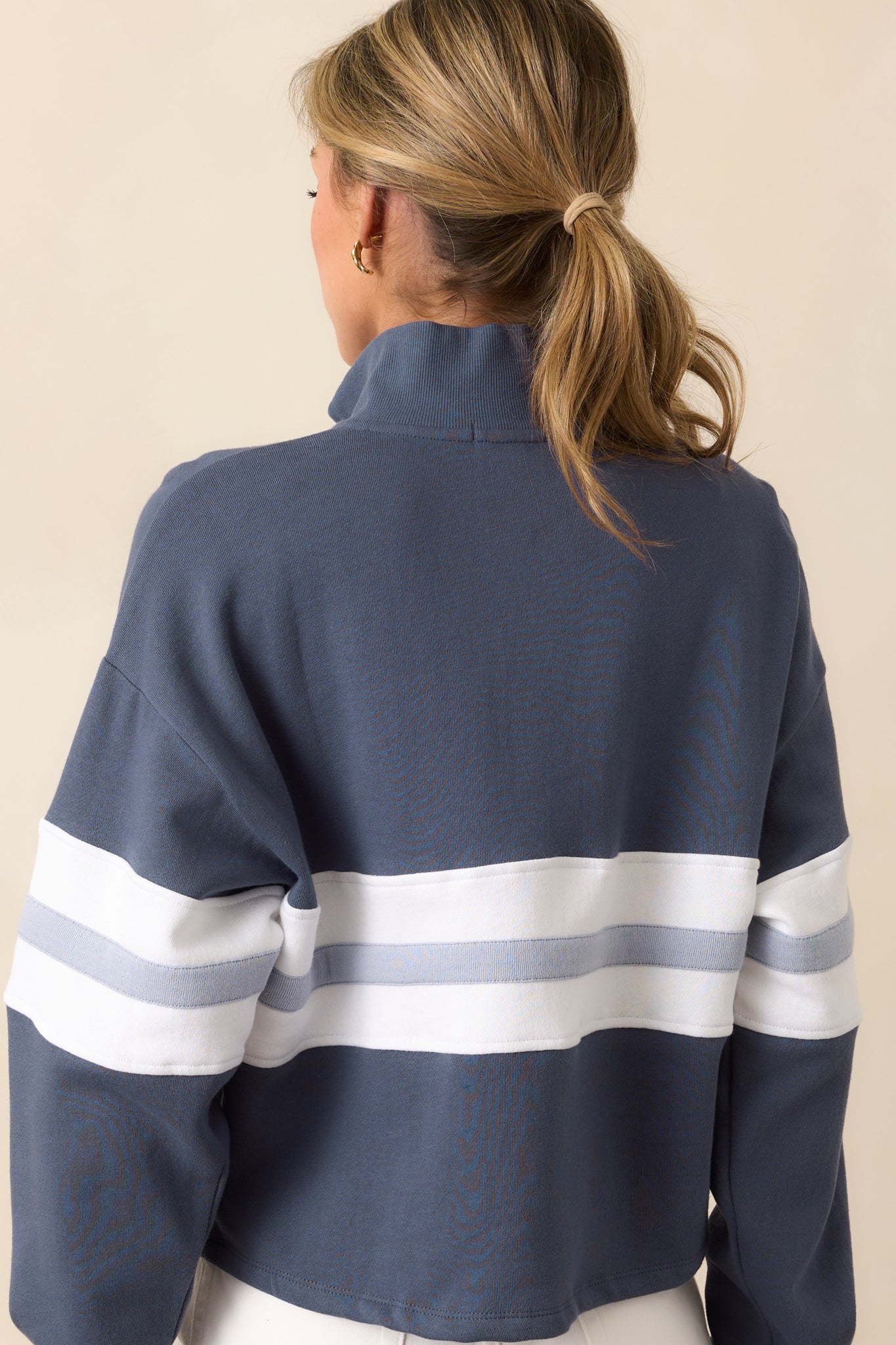 Z Supply Worn Blue All Day Rugby Sweatshirt