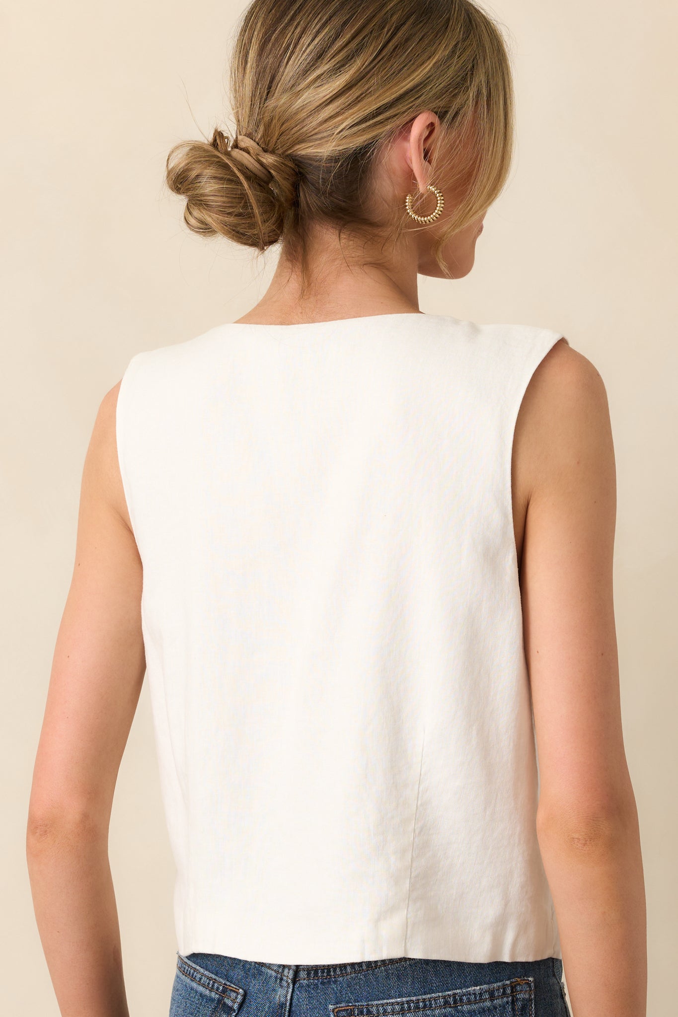 Z Supply White Marta Linen Vest