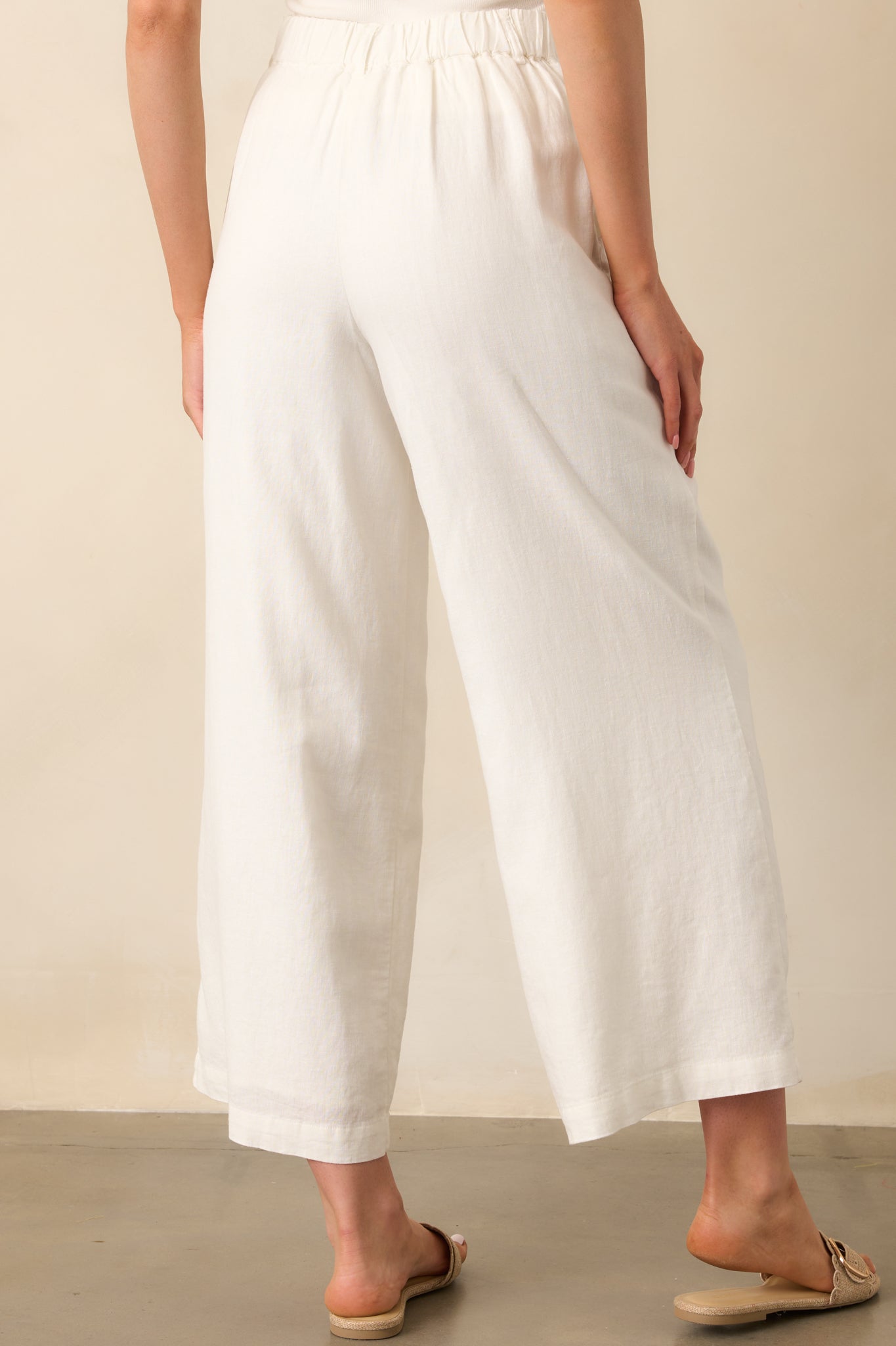 Z Supply White Topanga Wide Leg Linen Pant