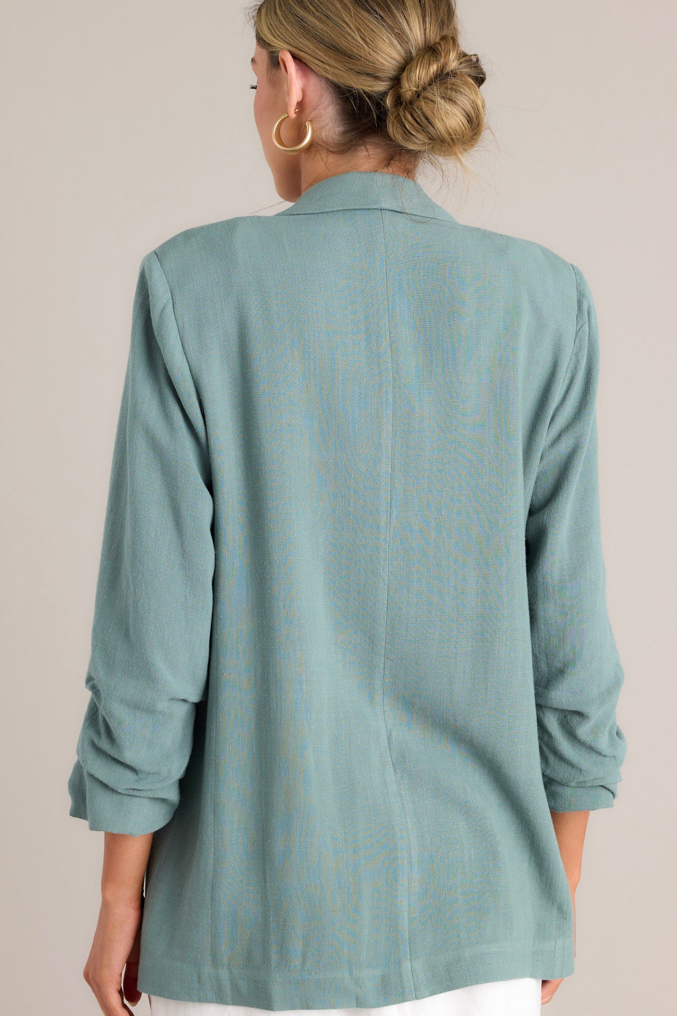It's My Call Sage Green Linen Blazer