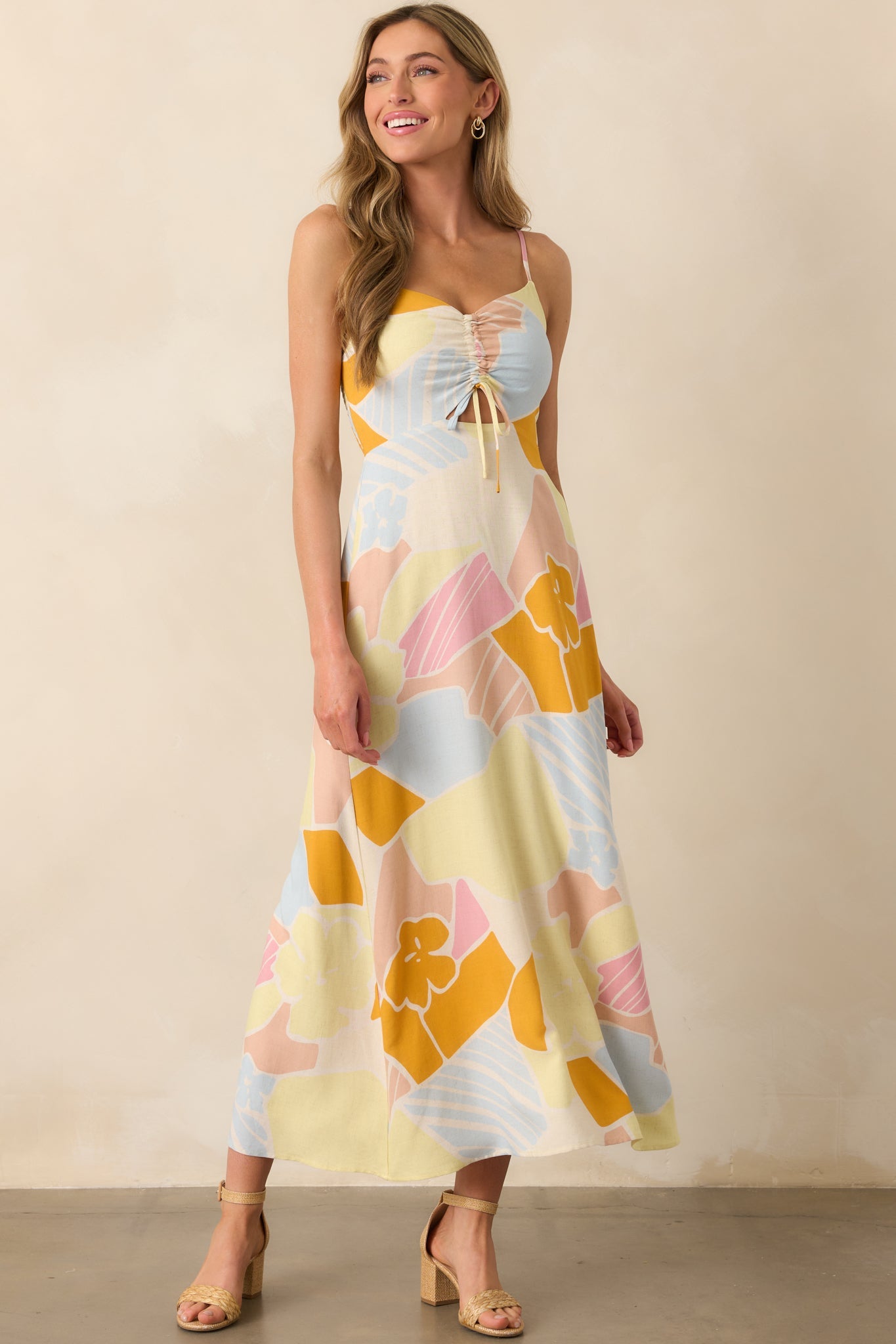 Z Supply Mellow Yellow Aura Riviera Floral Maxi Dress