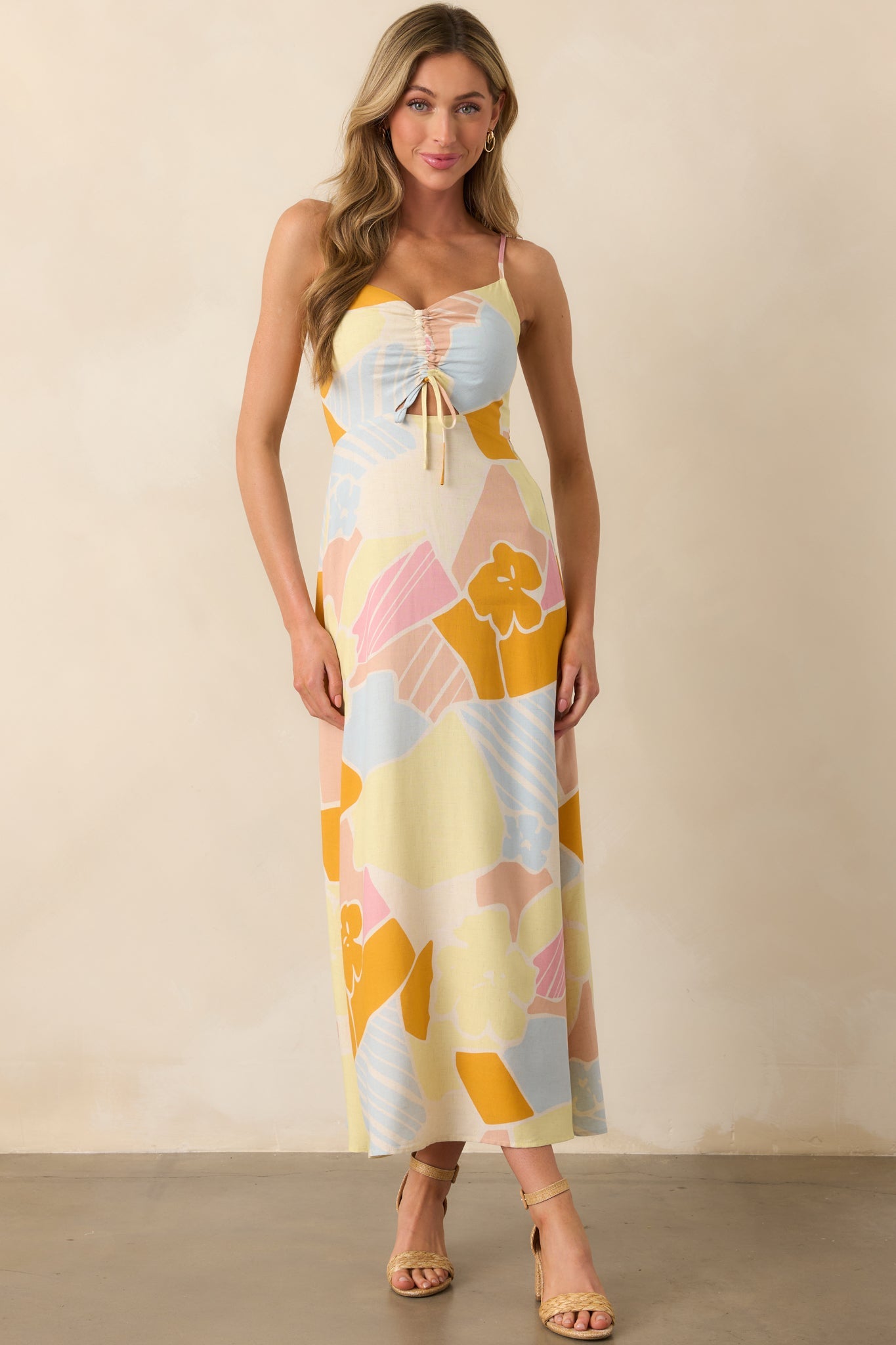 Z Supply Mellow Yellow Aura Riviera Floral Maxi Dress