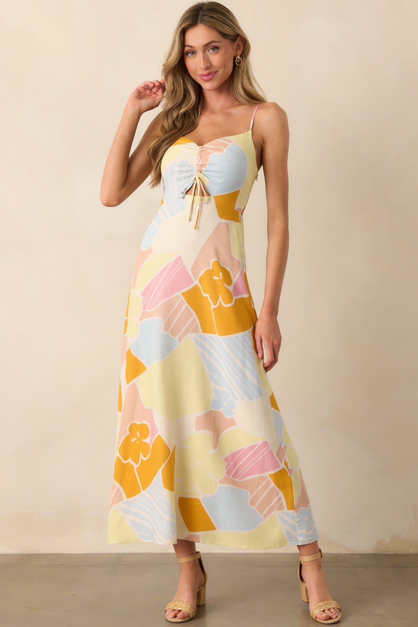 Z Supply Mellow Yellow Aura Riviera Floral Maxi Dress
