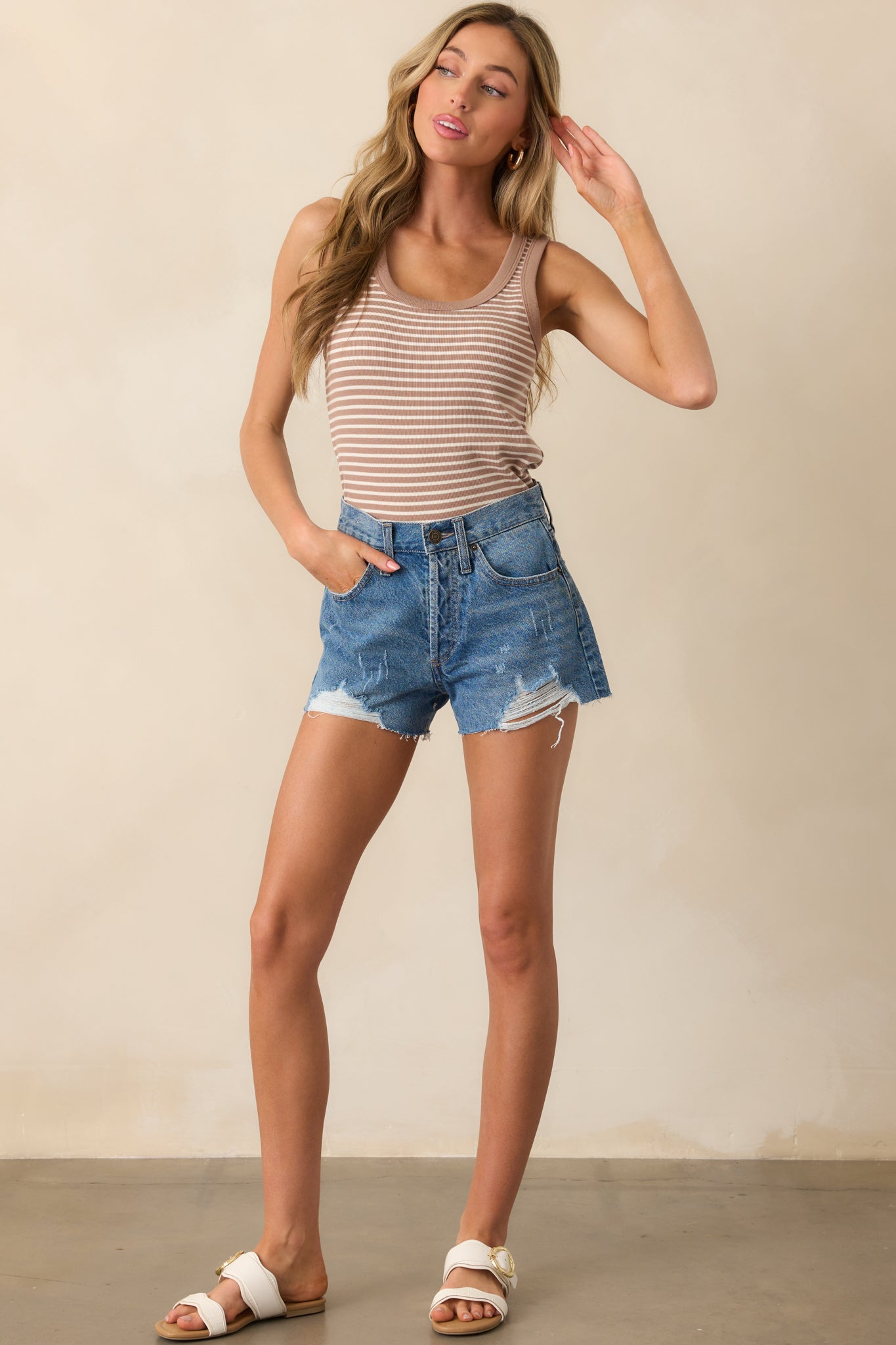 Z Supply Vintage Indigo Classic Hi Rise Denim Short