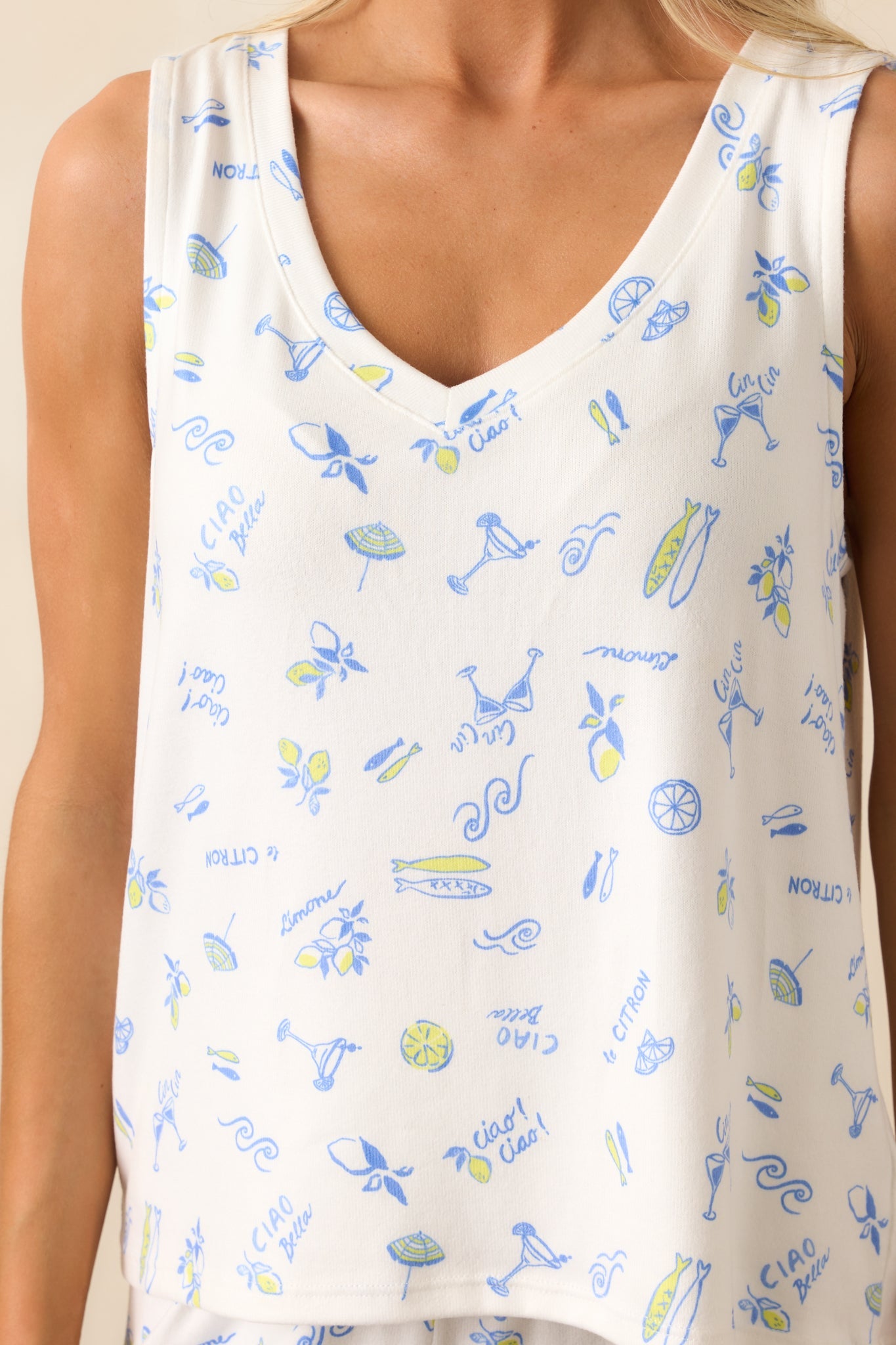 Z Supply White Ciao Bella Silky Jersey Tank