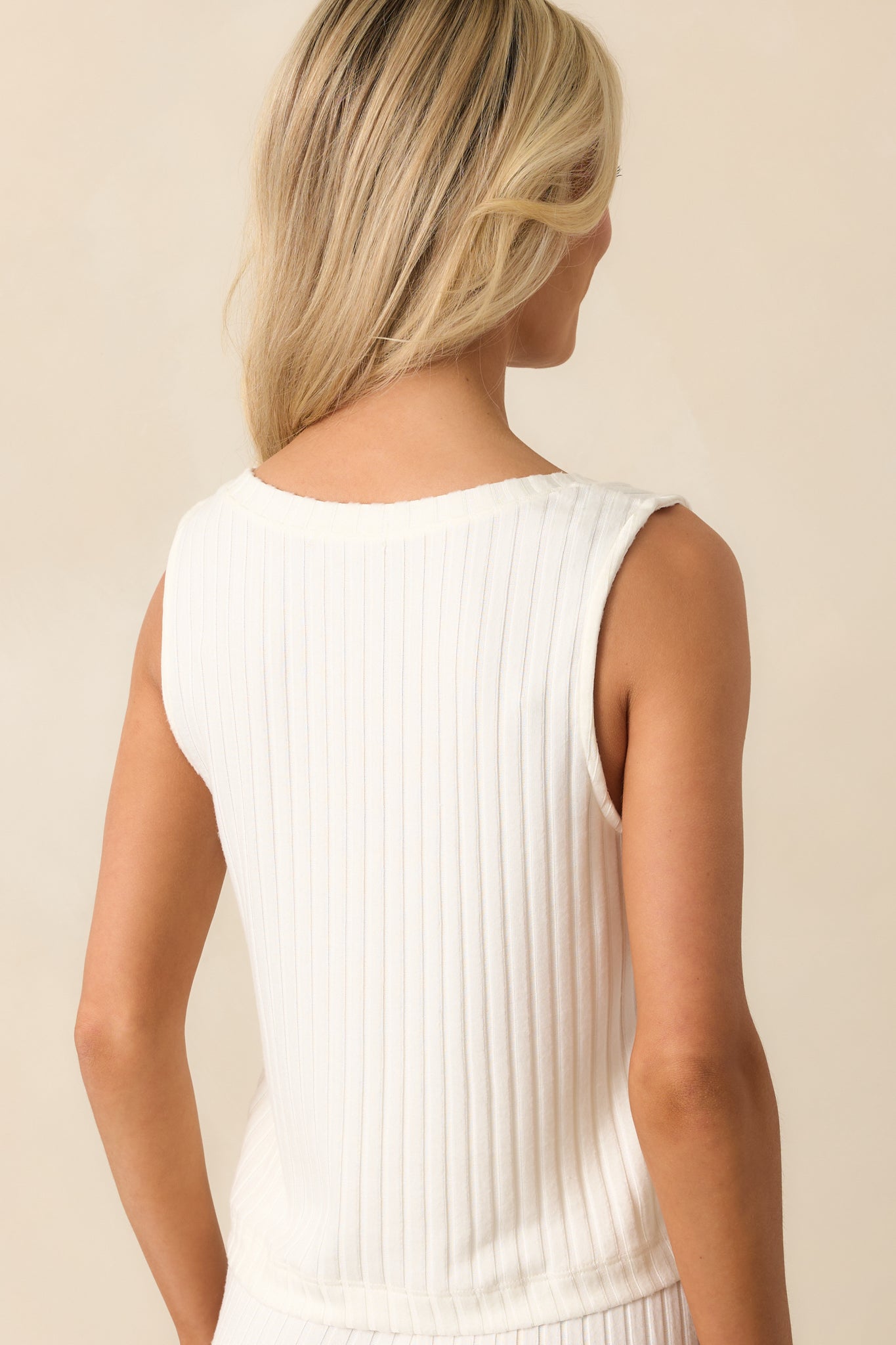 Z Supply Ivory Sloane V-Neck Silky Rib Tank