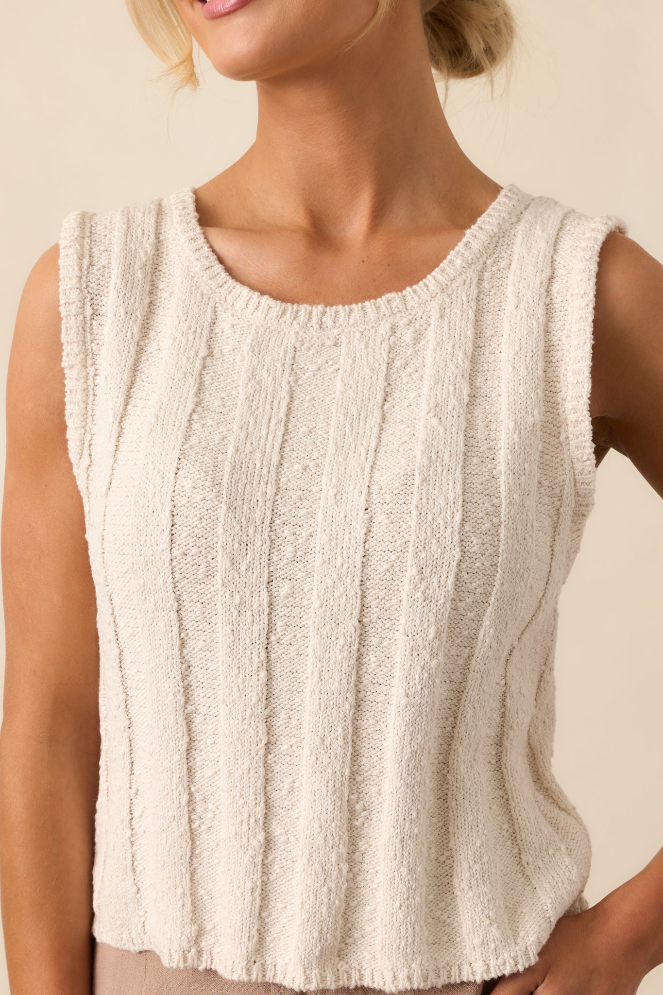 Z Supply Ivory Sea Salt Calan Rib Sweater Cropped Tank