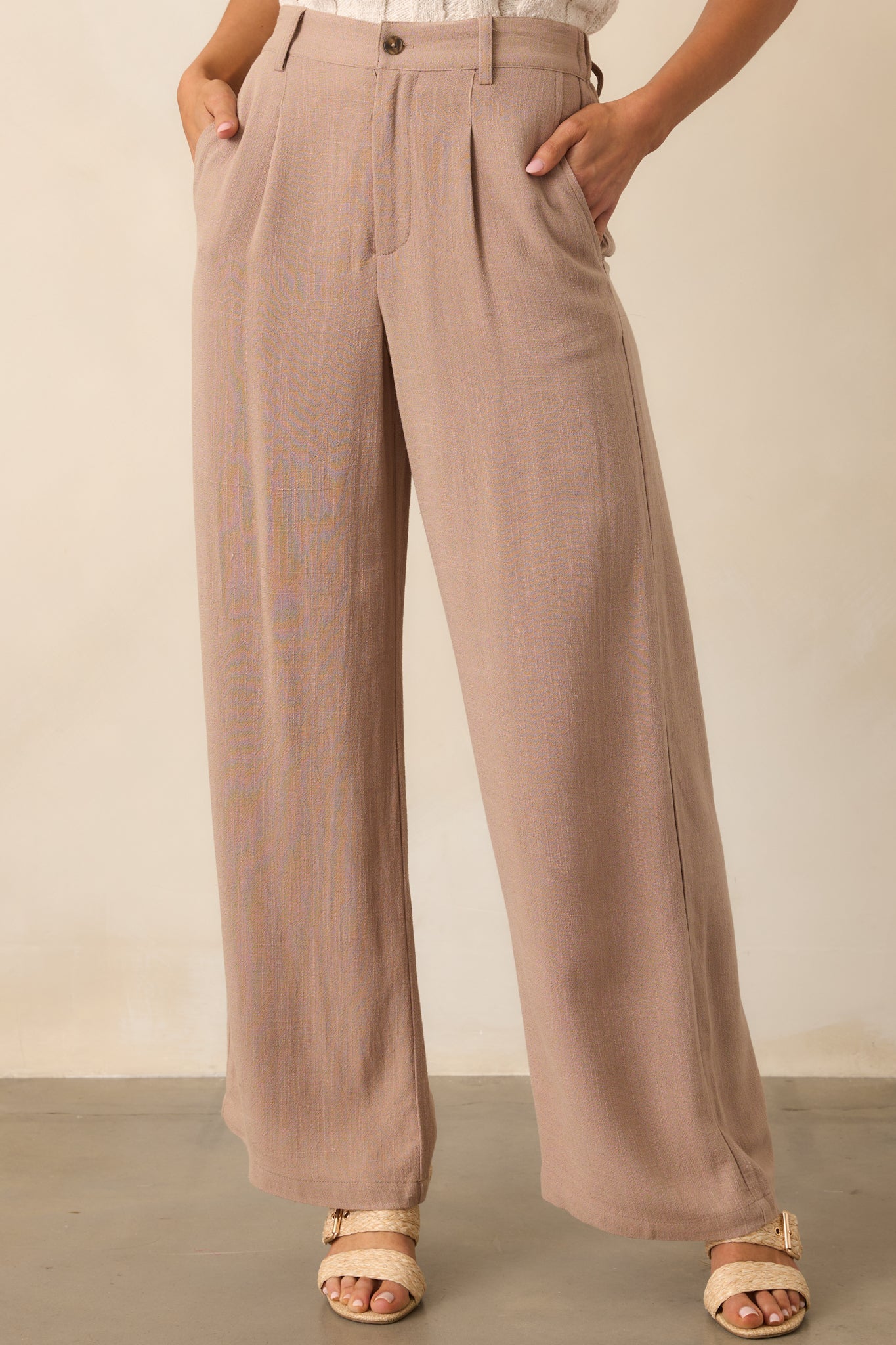 Z Supply Tan Iced Coffee Vista Linen Pant