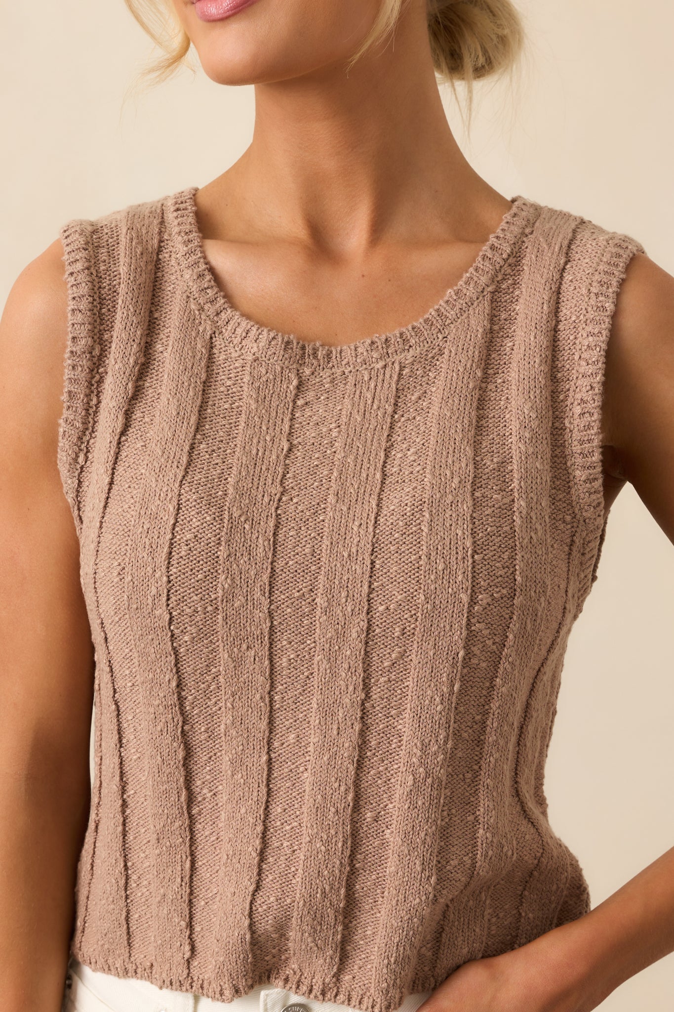 Z Supply Tan Iced Coffee Calan Rib Sweater Cropped Tank