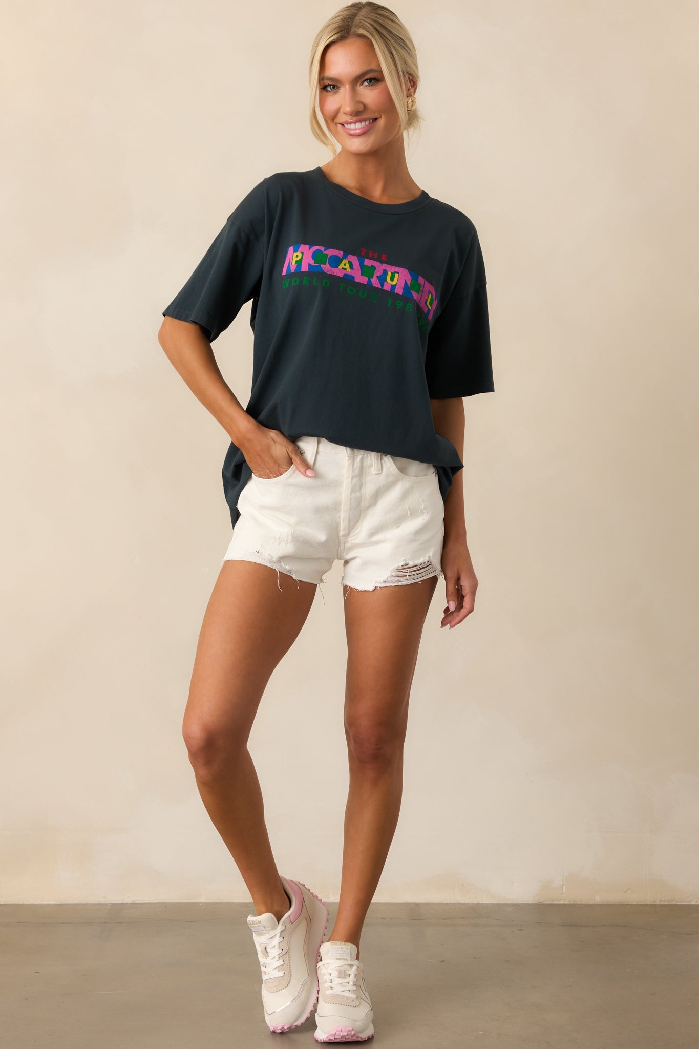Z Supply Off White Classic Hi Rise Denim Short