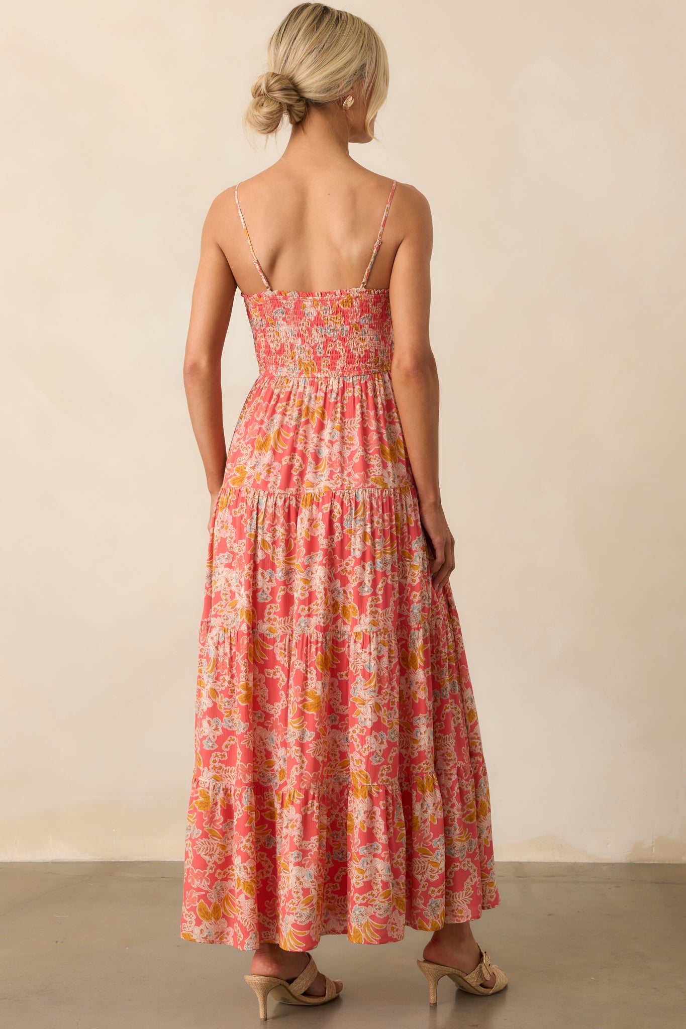 Z Supply Pink Coral Balos Jardin Floral Maxi Dress