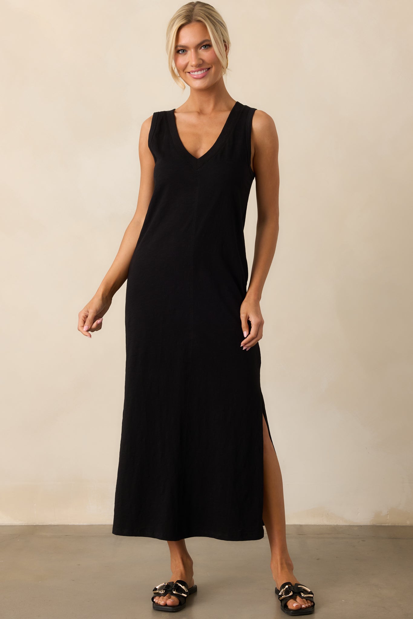 Z Supply Black Palisades Midi Dress