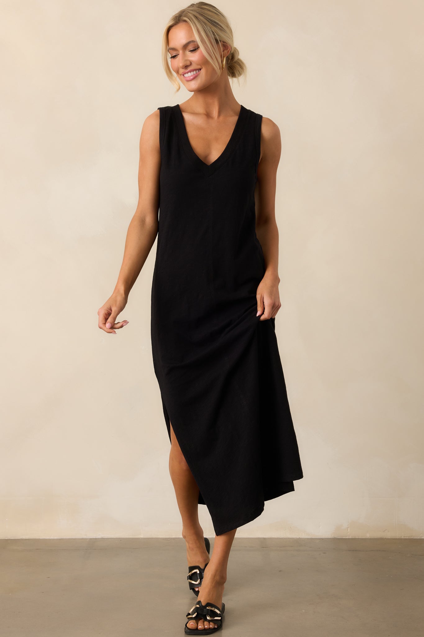 Z Supply Black Palisades Midi Dress