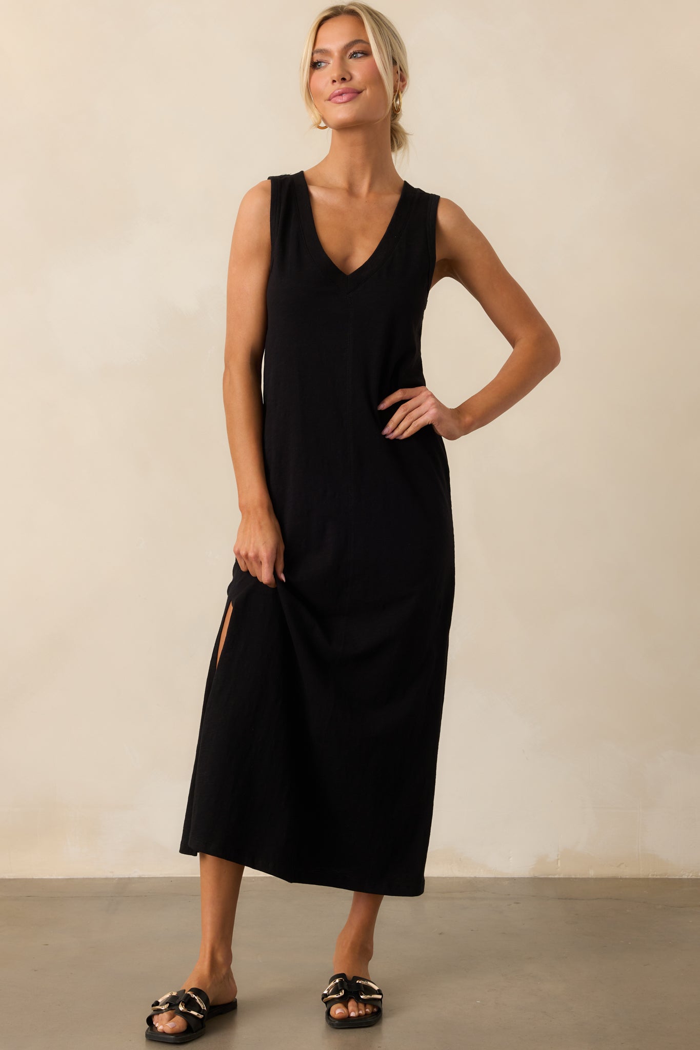 Z Supply Black Palisades Midi Dress